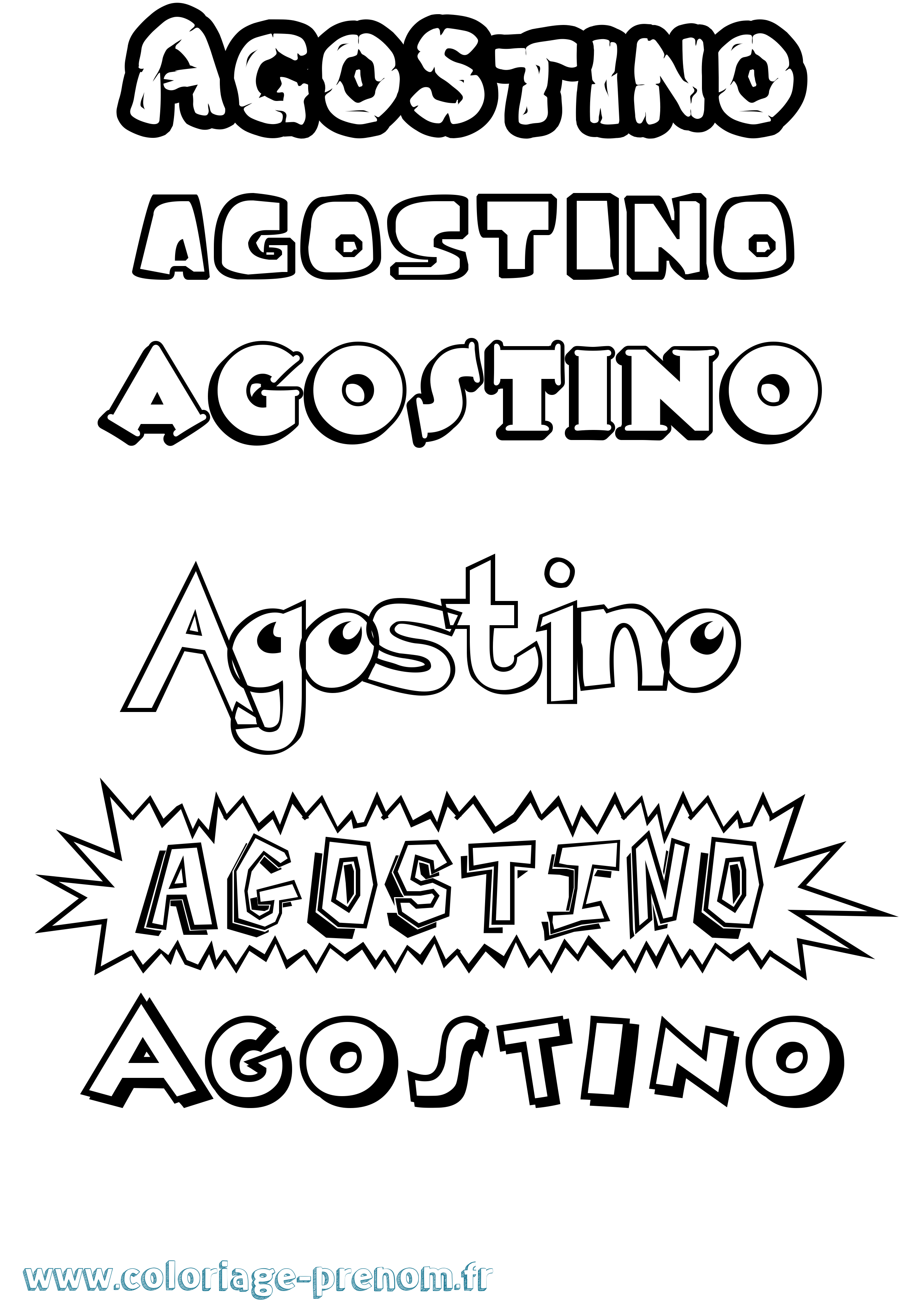 Coloriage prénom Agostino Dessin Animé