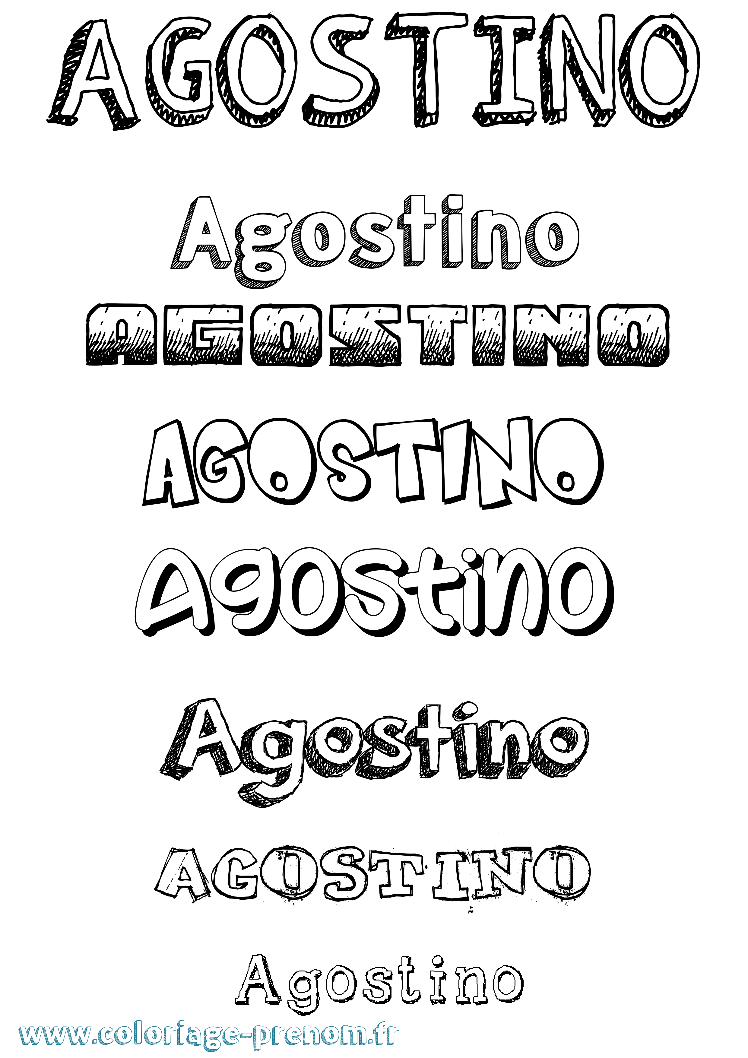 Coloriage prénom Agostino Dessiné