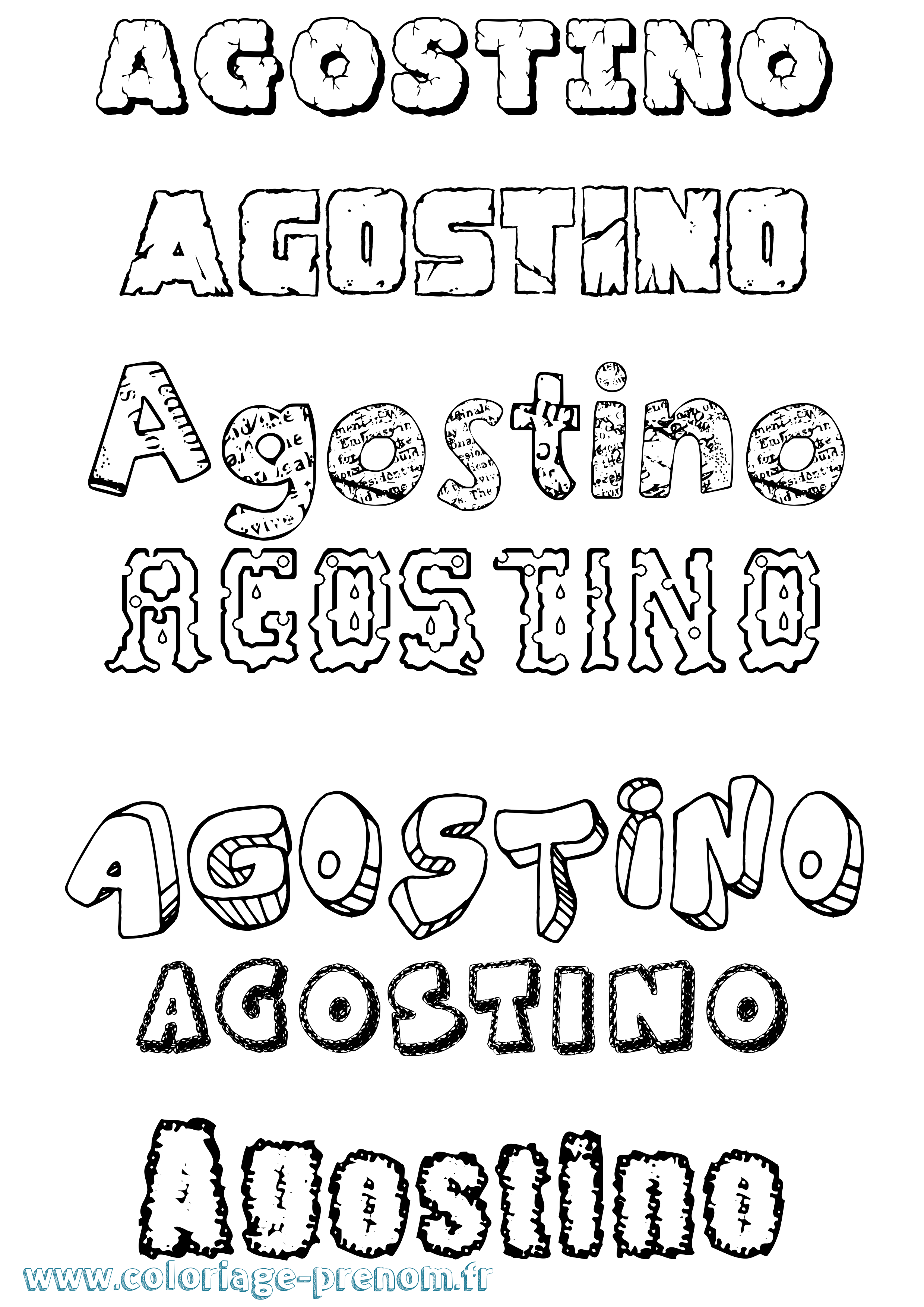 Coloriage prénom Agostino Destructuré