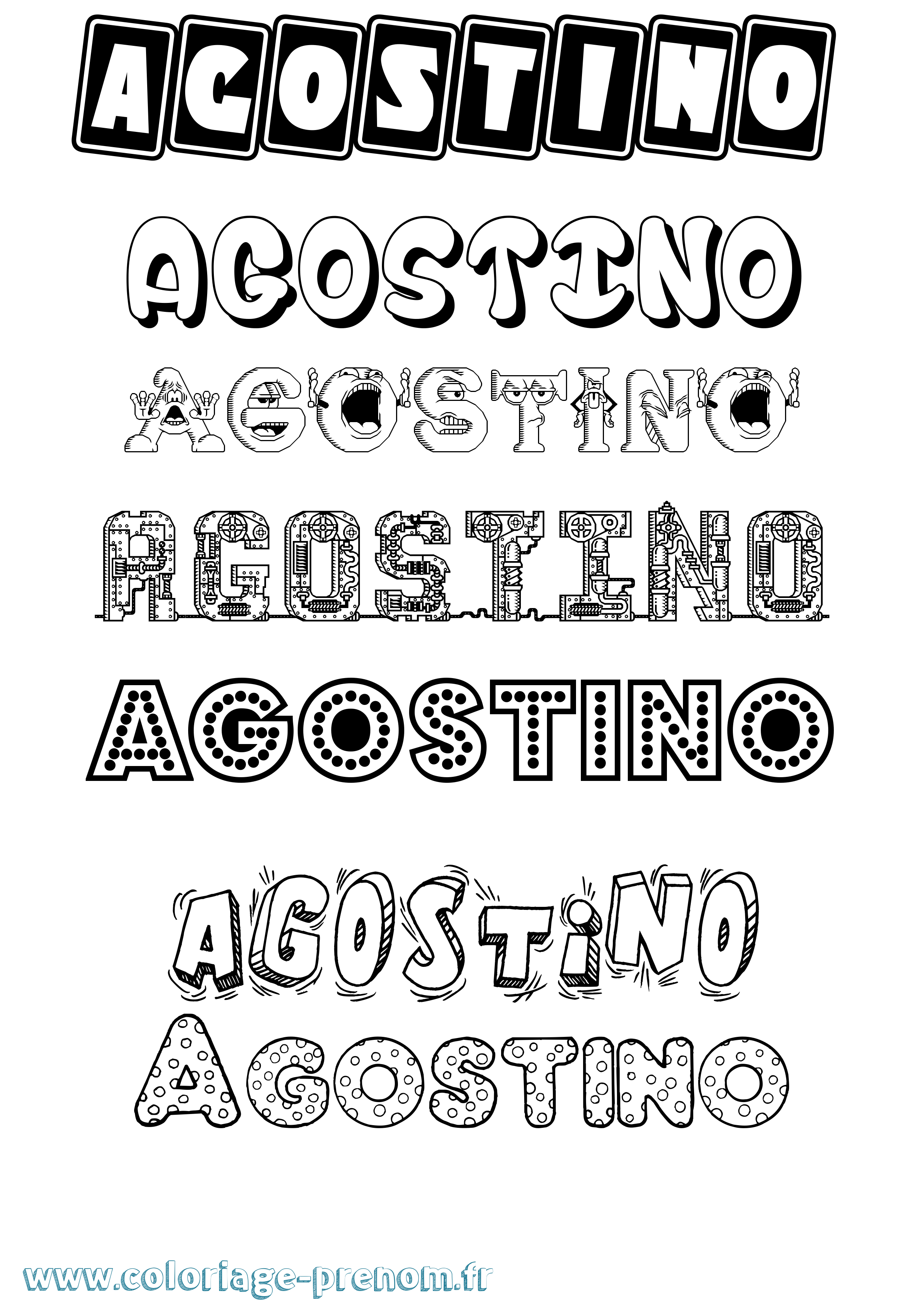 Coloriage prénom Agostino Fun