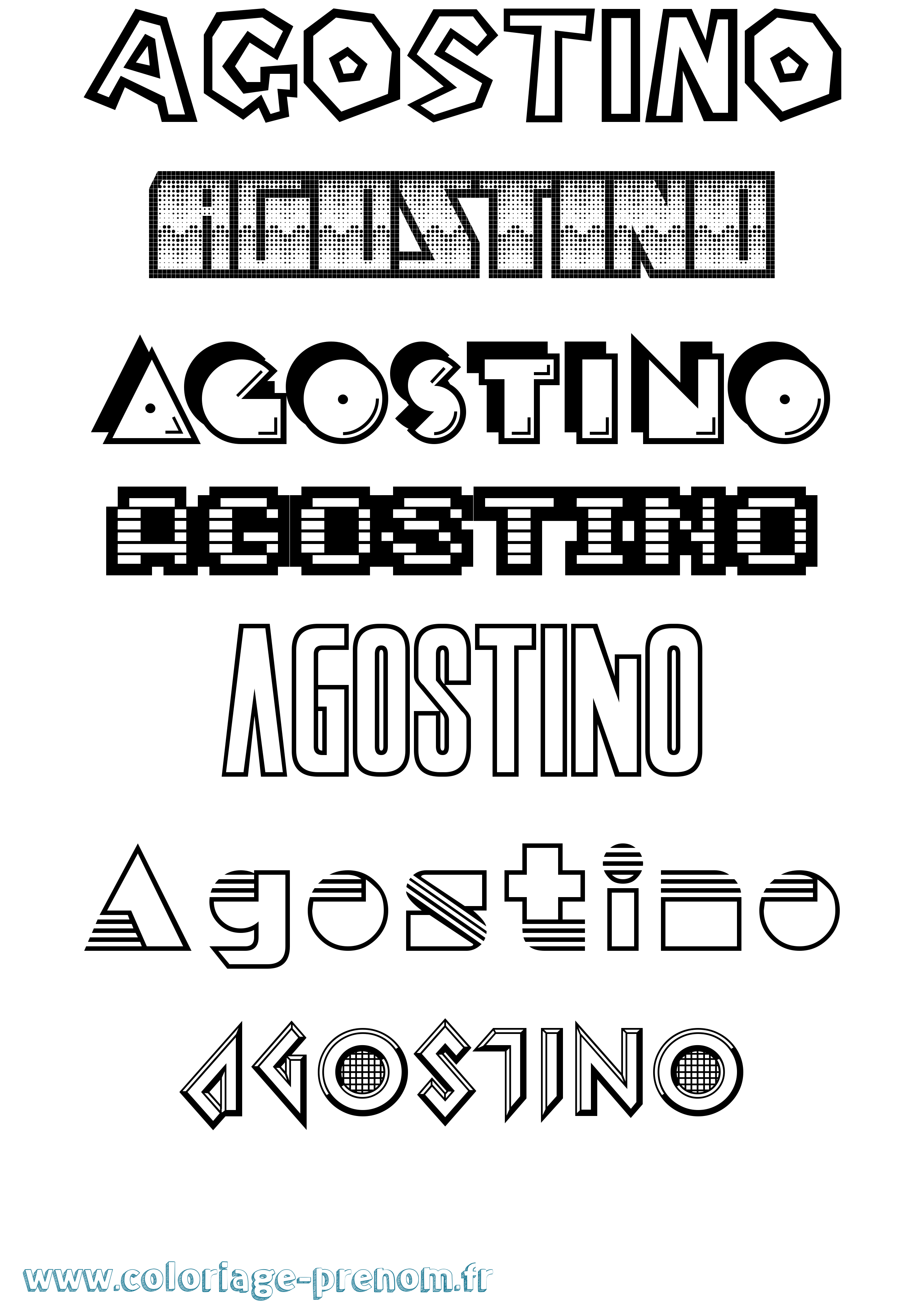 Coloriage prénom Agostino Jeux Vidéos