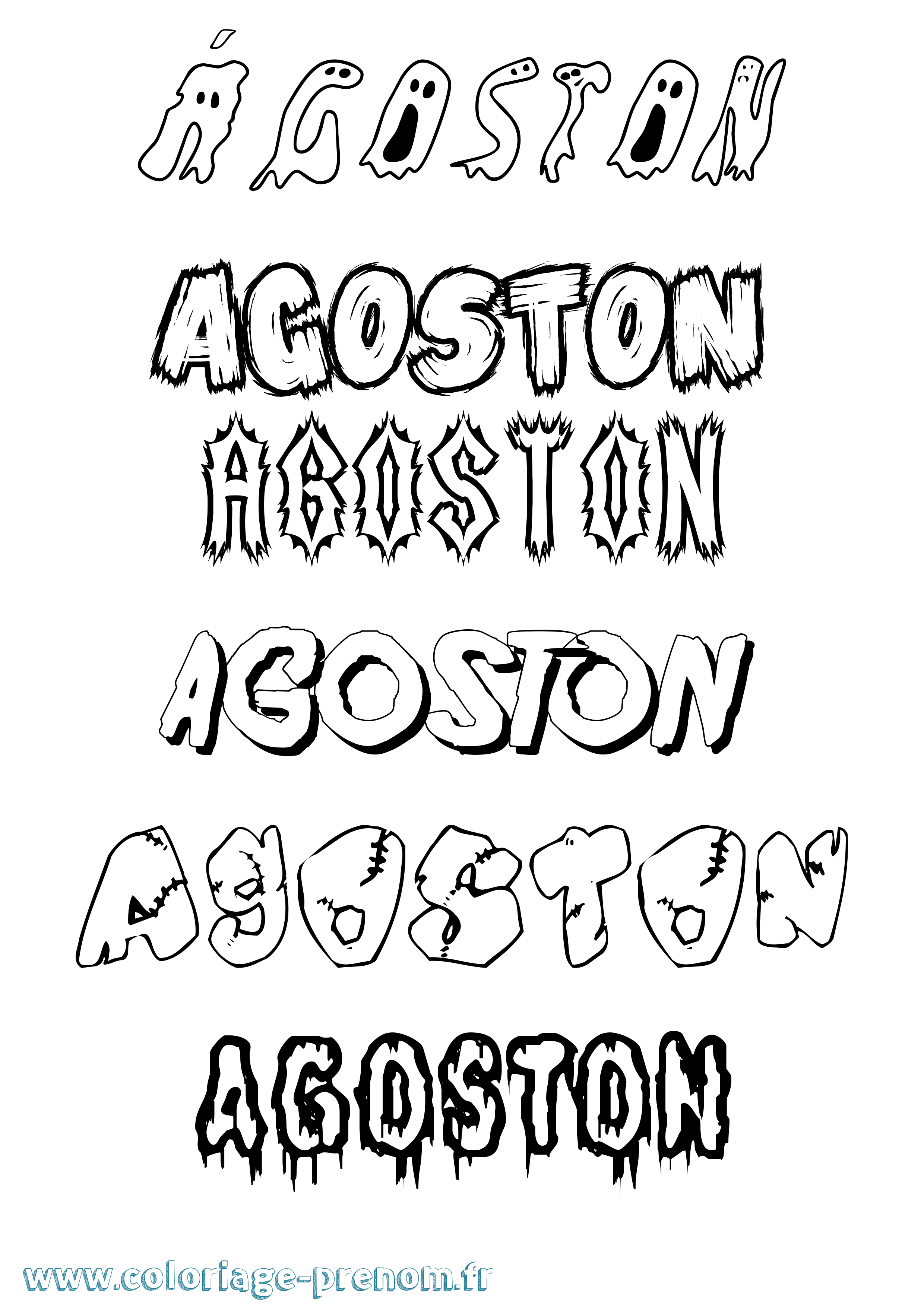 Coloriage prénom Ágoston Frisson