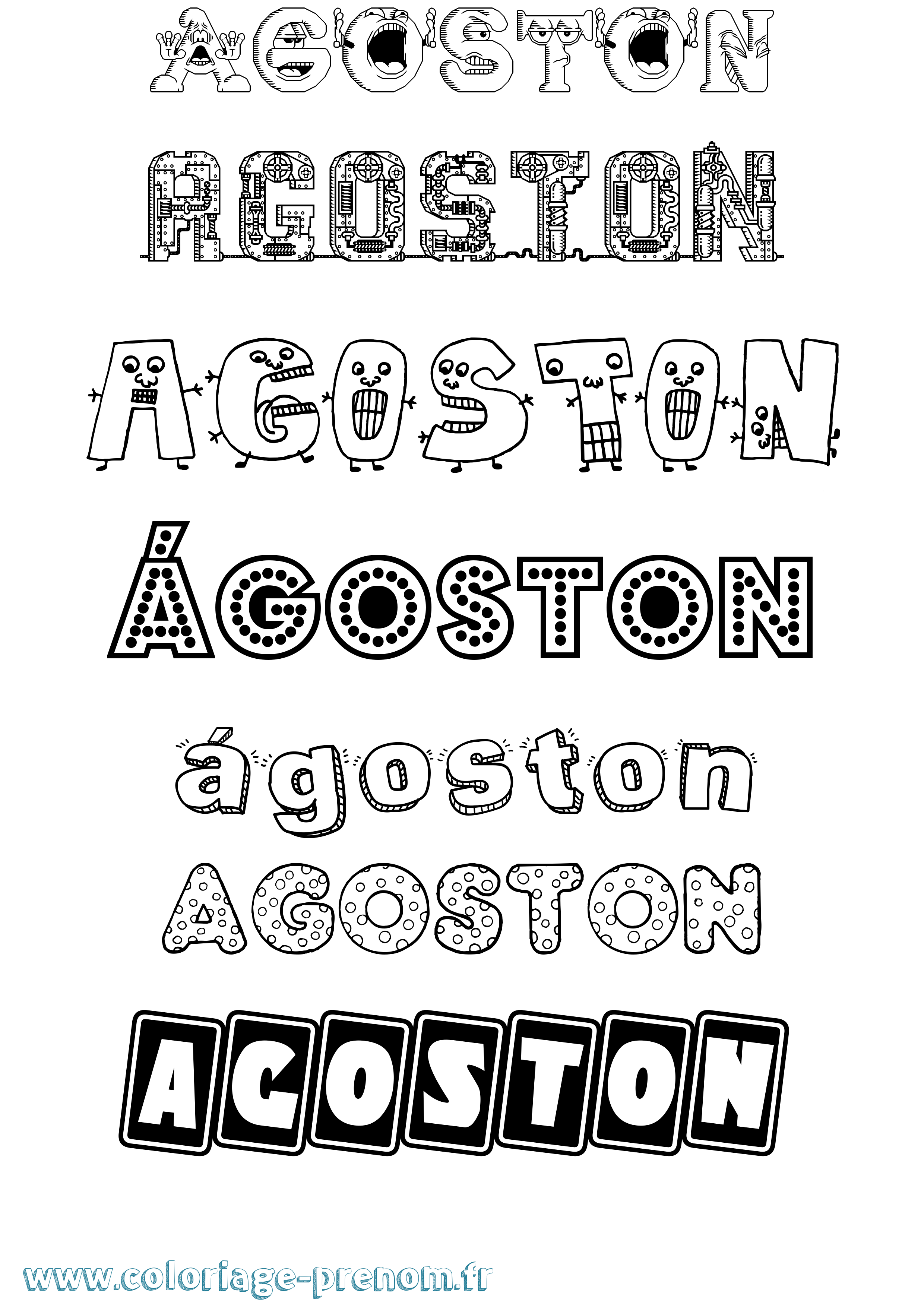 Coloriage prénom Ágoston Fun