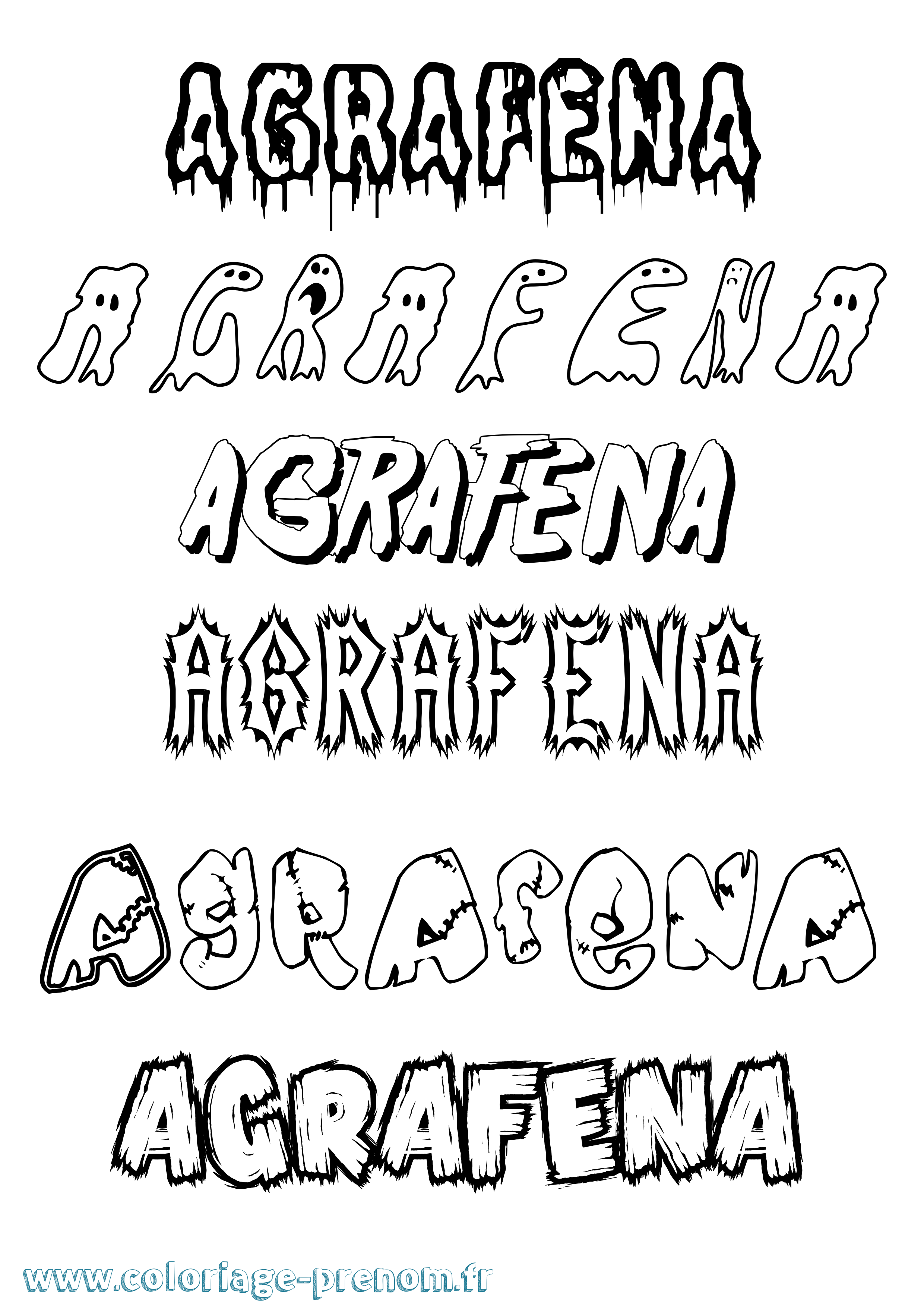 Coloriage prénom Agrafena Frisson