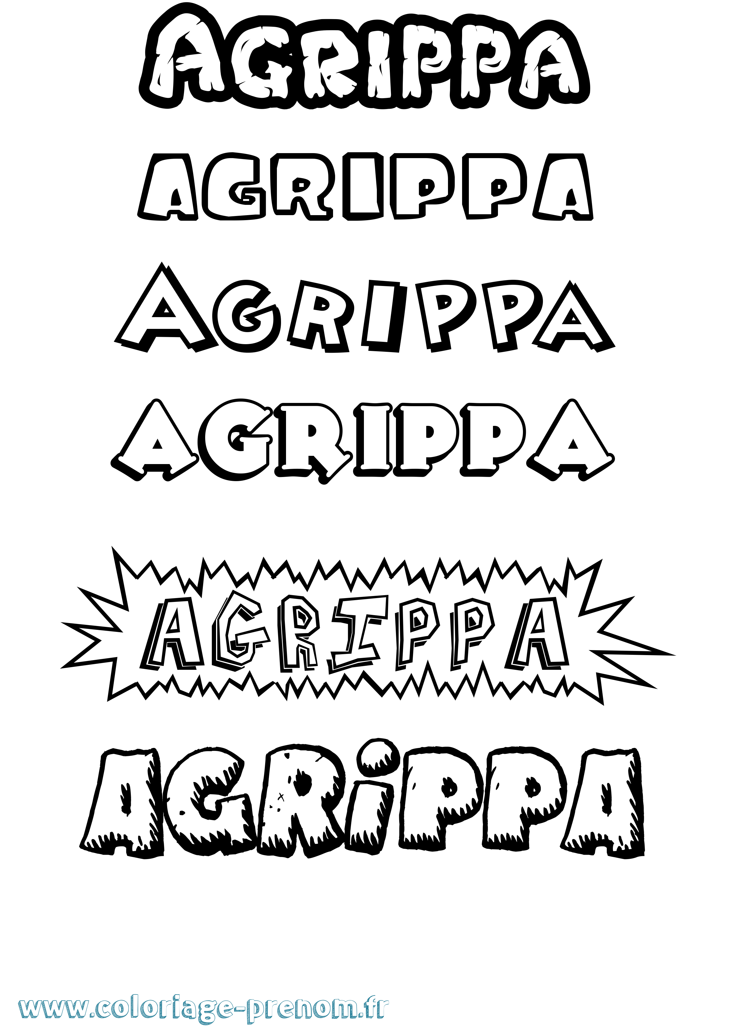 Coloriage prénom Agrippa Dessin Animé