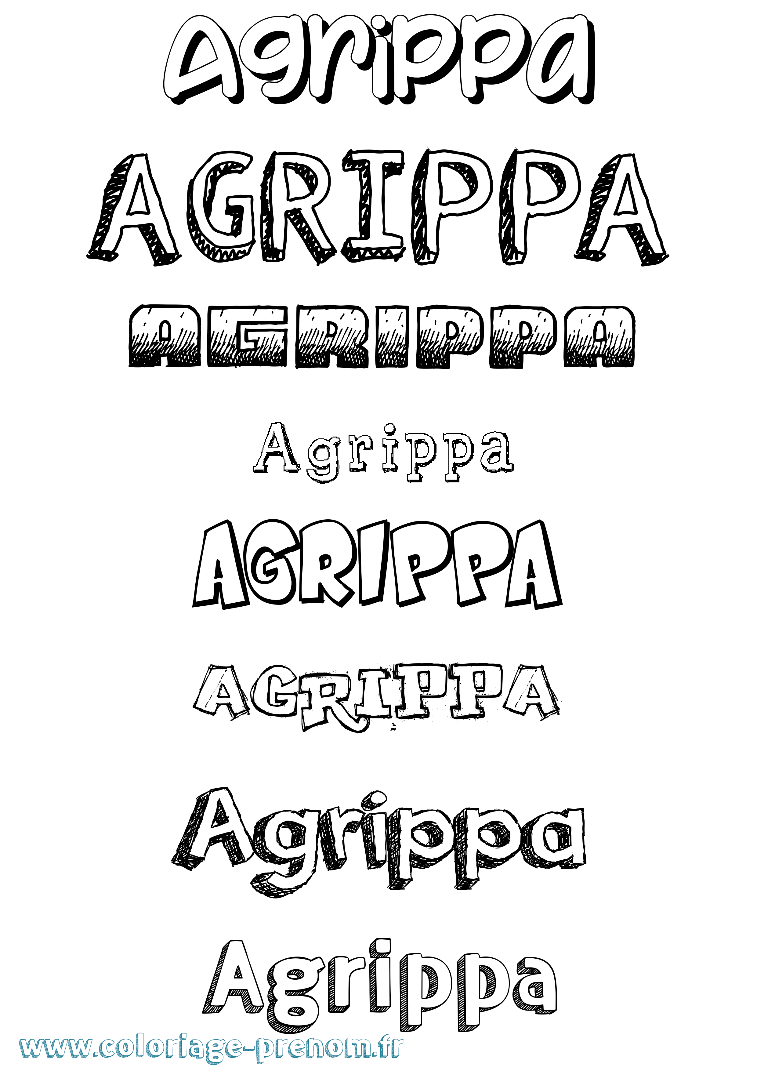 Coloriage prénom Agrippa Dessiné