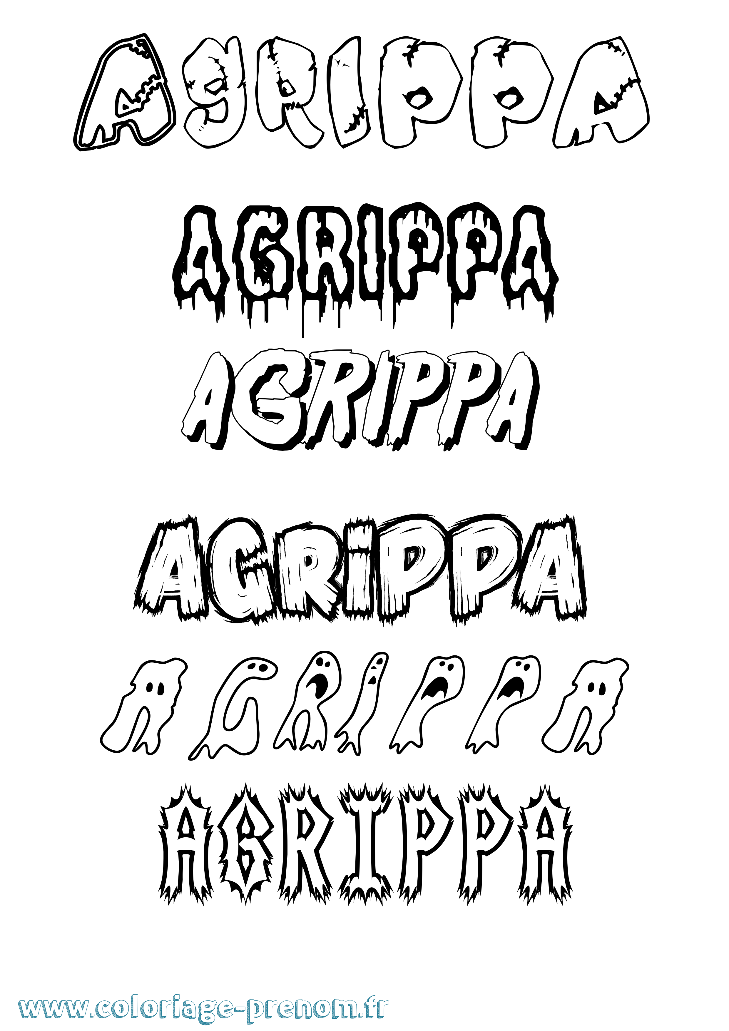 Coloriage prénom Agrippa Frisson