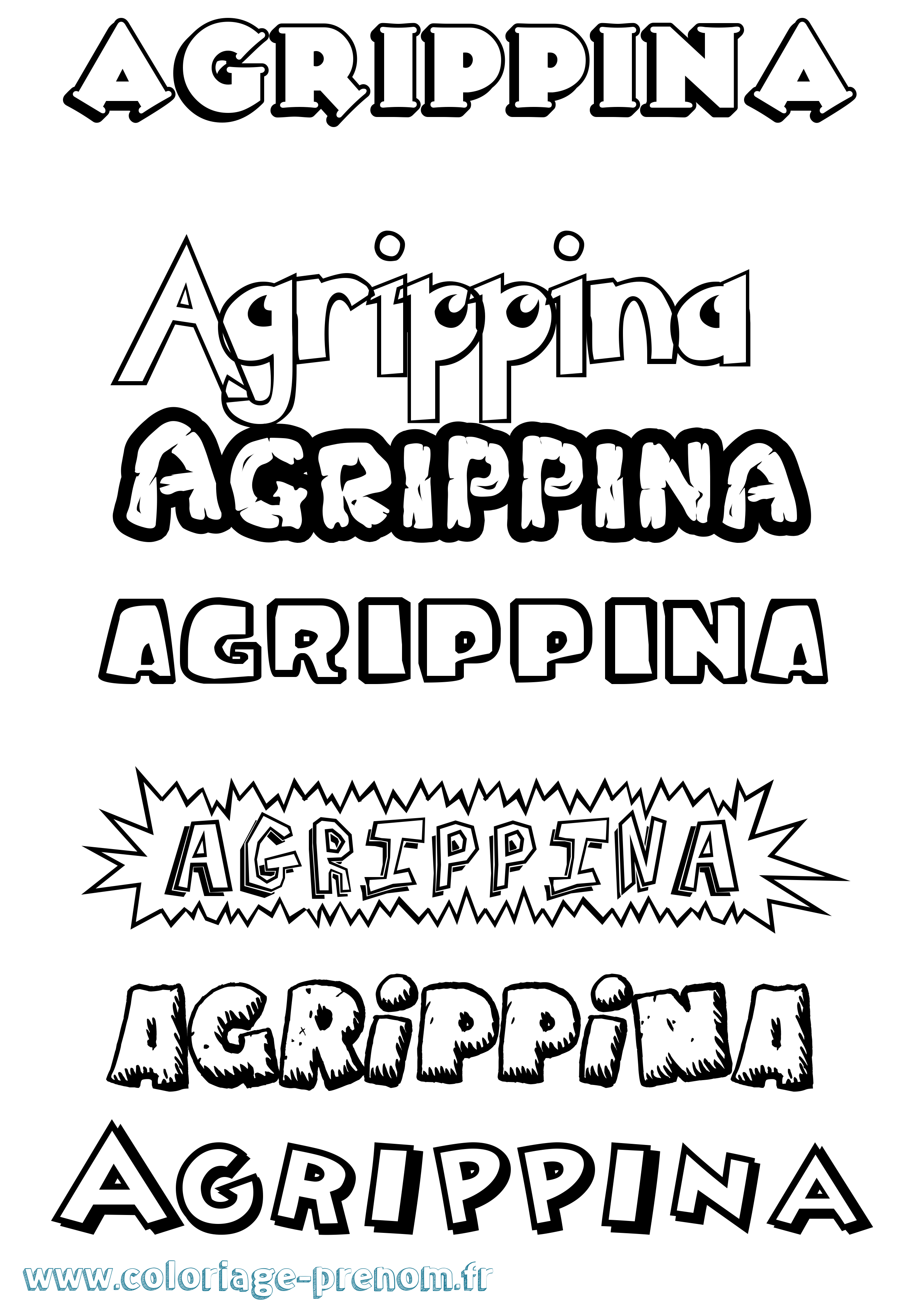 Coloriage prénom Agrippina Dessin Animé