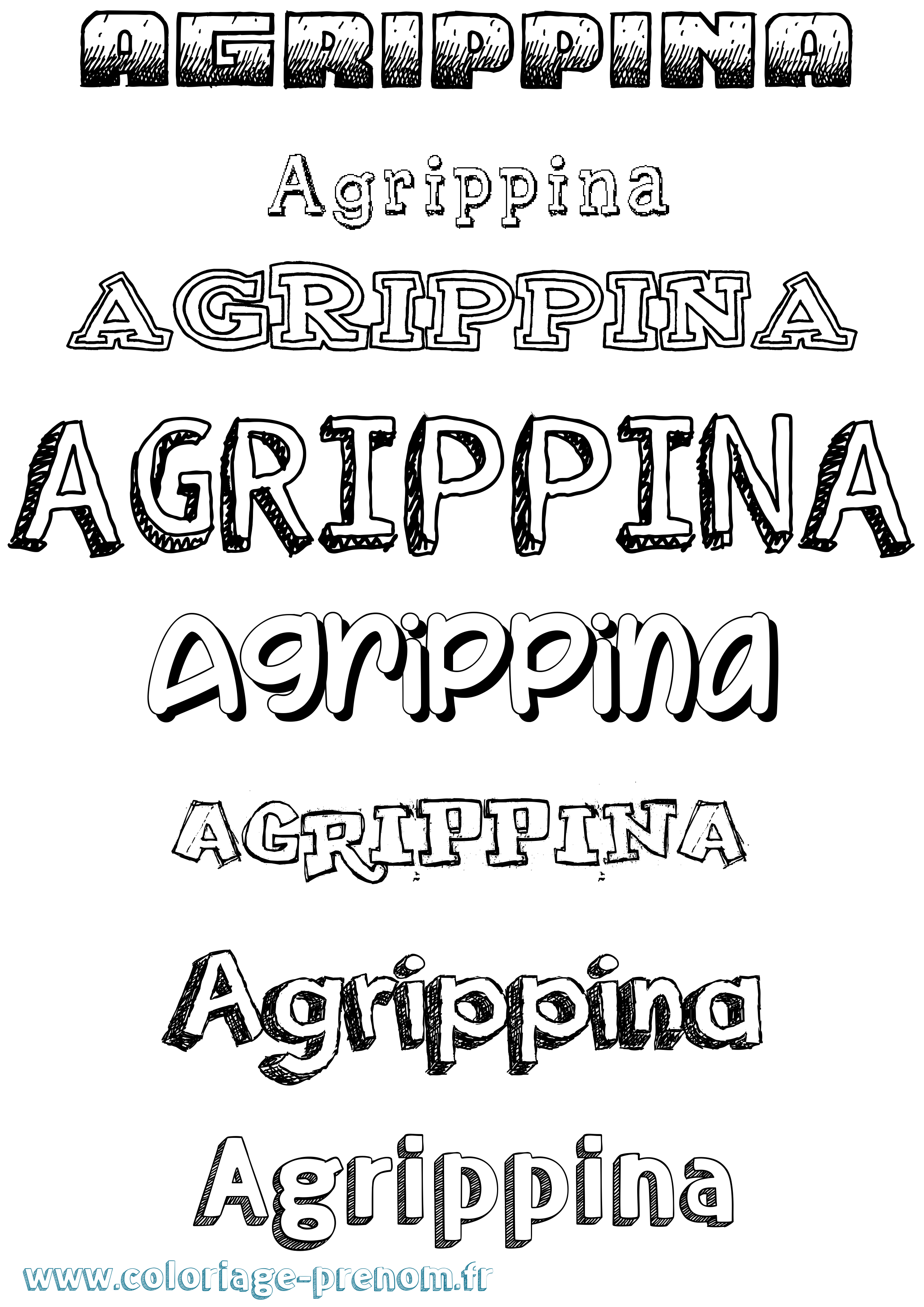 Coloriage prénom Agrippina Dessiné