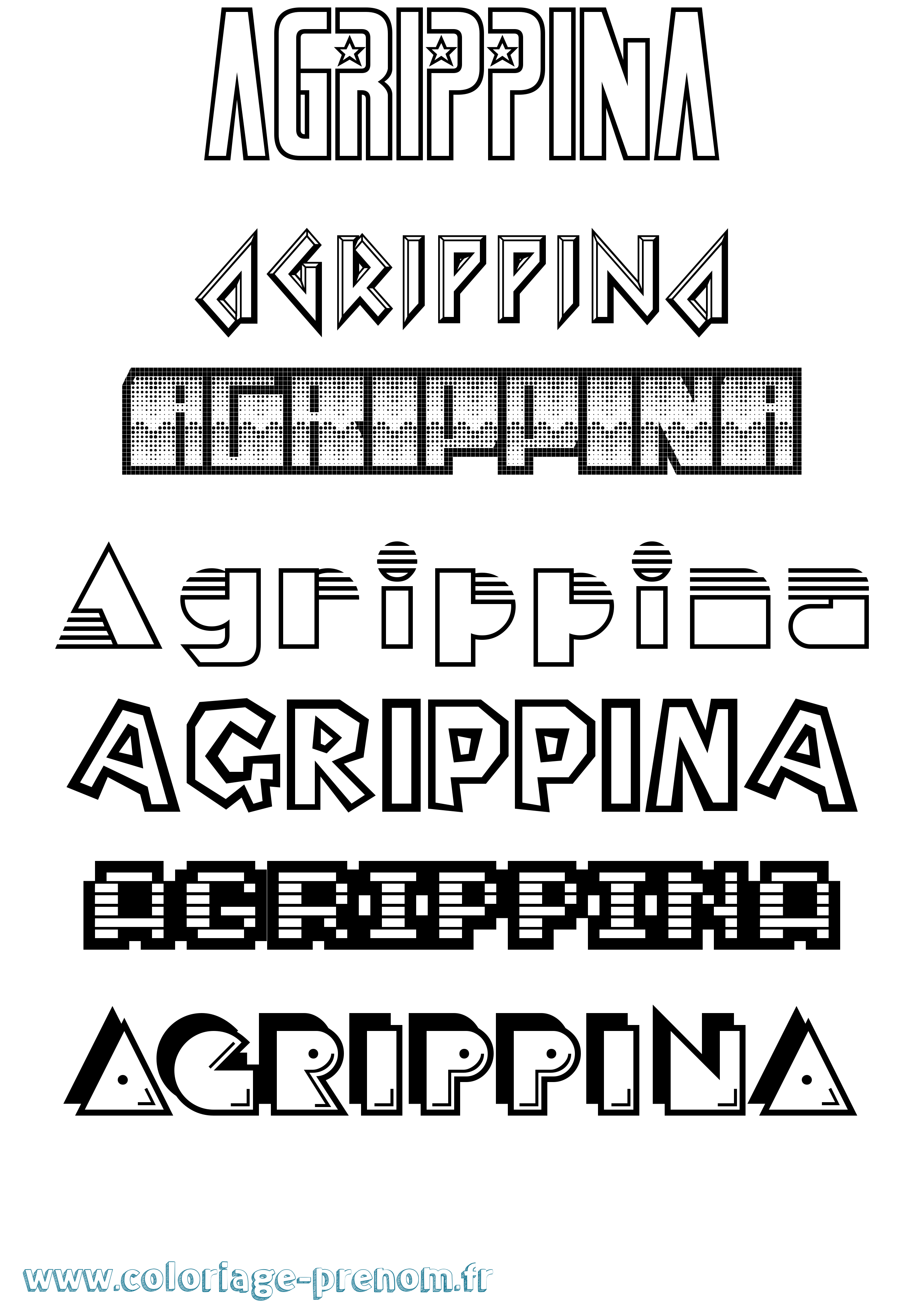Coloriage prénom Agrippina Jeux Vidéos