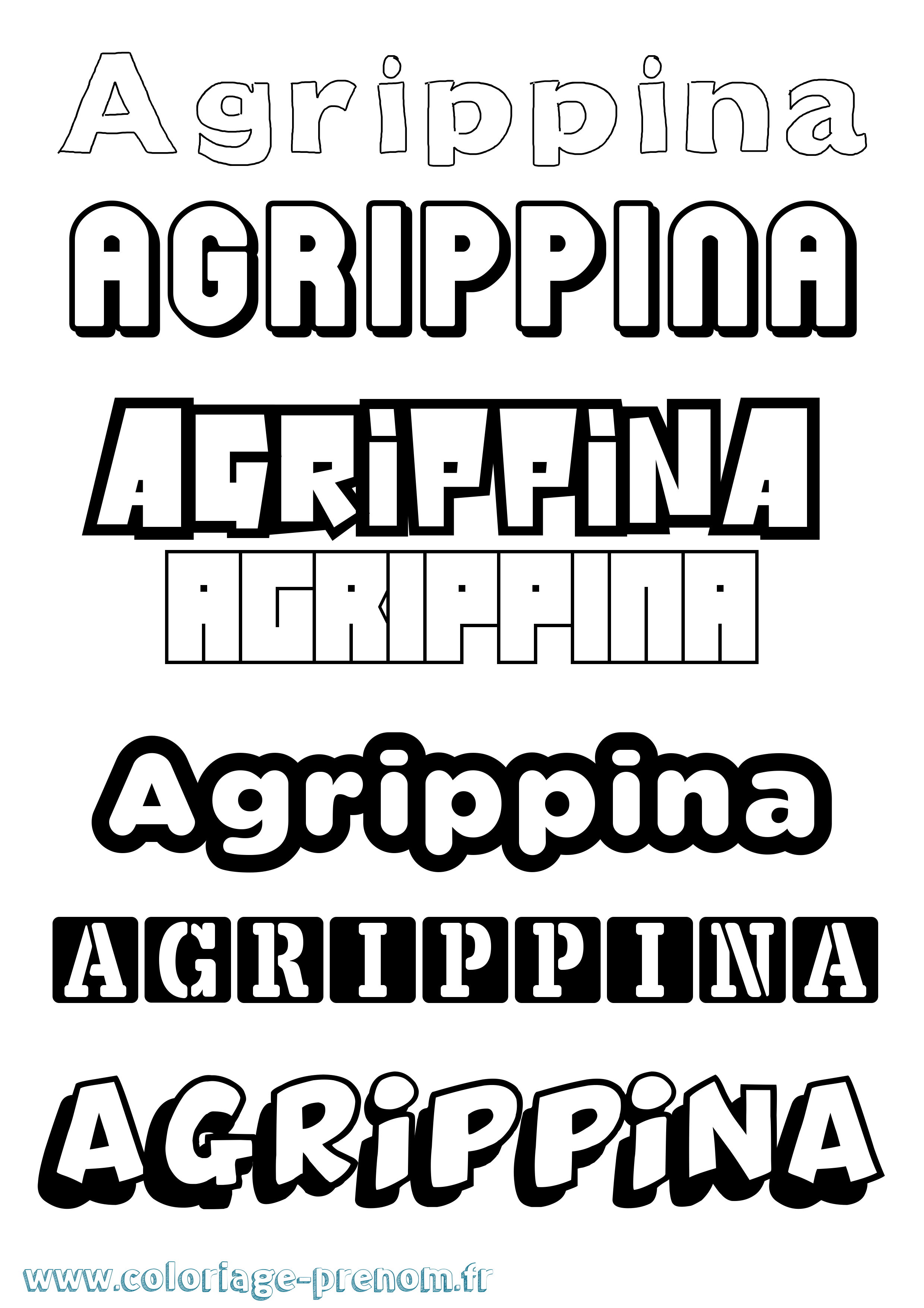 Coloriage prénom Agrippina Simple