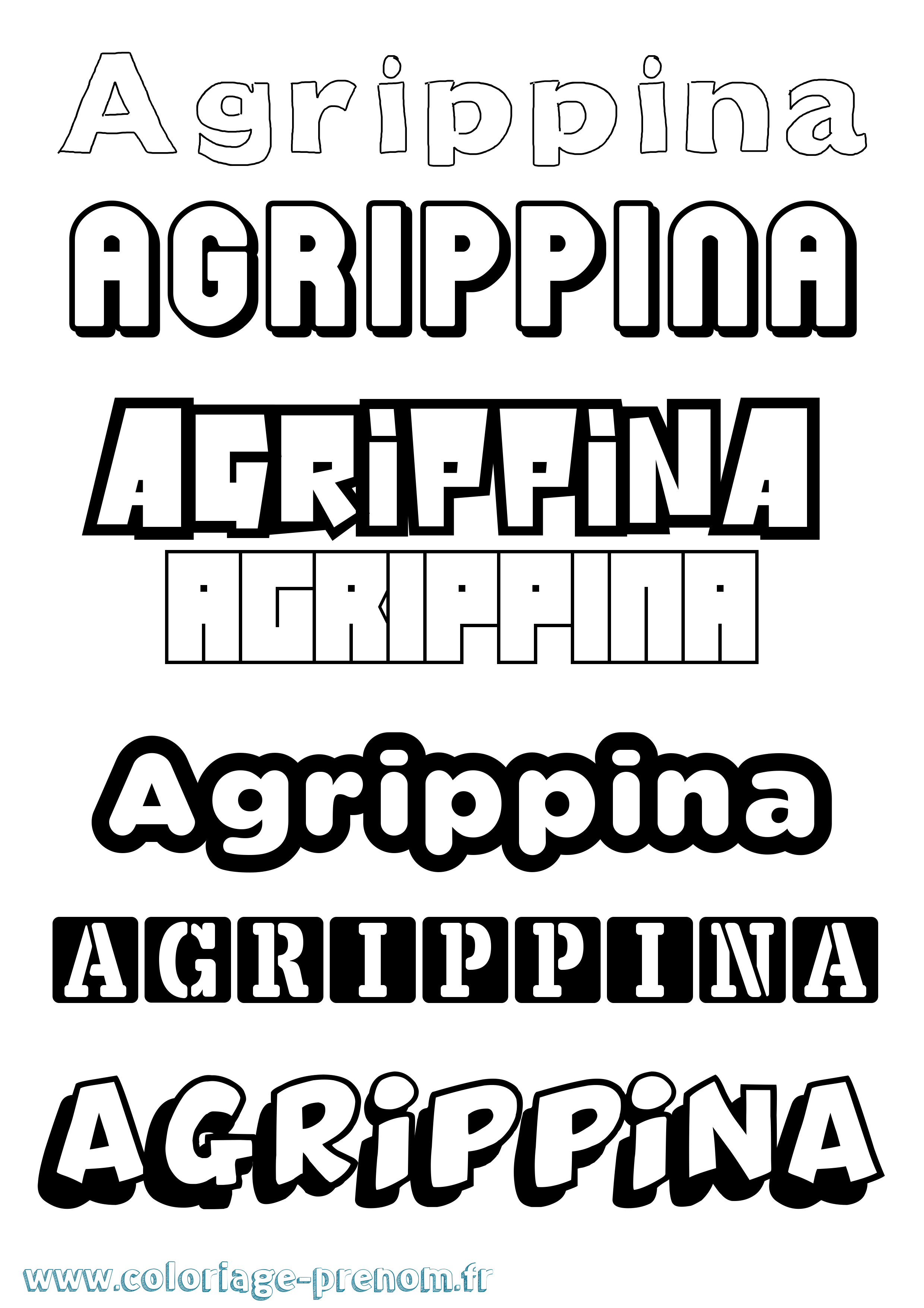 Coloriage Agrippina Simple Coloriage prénom Agrippina Simple