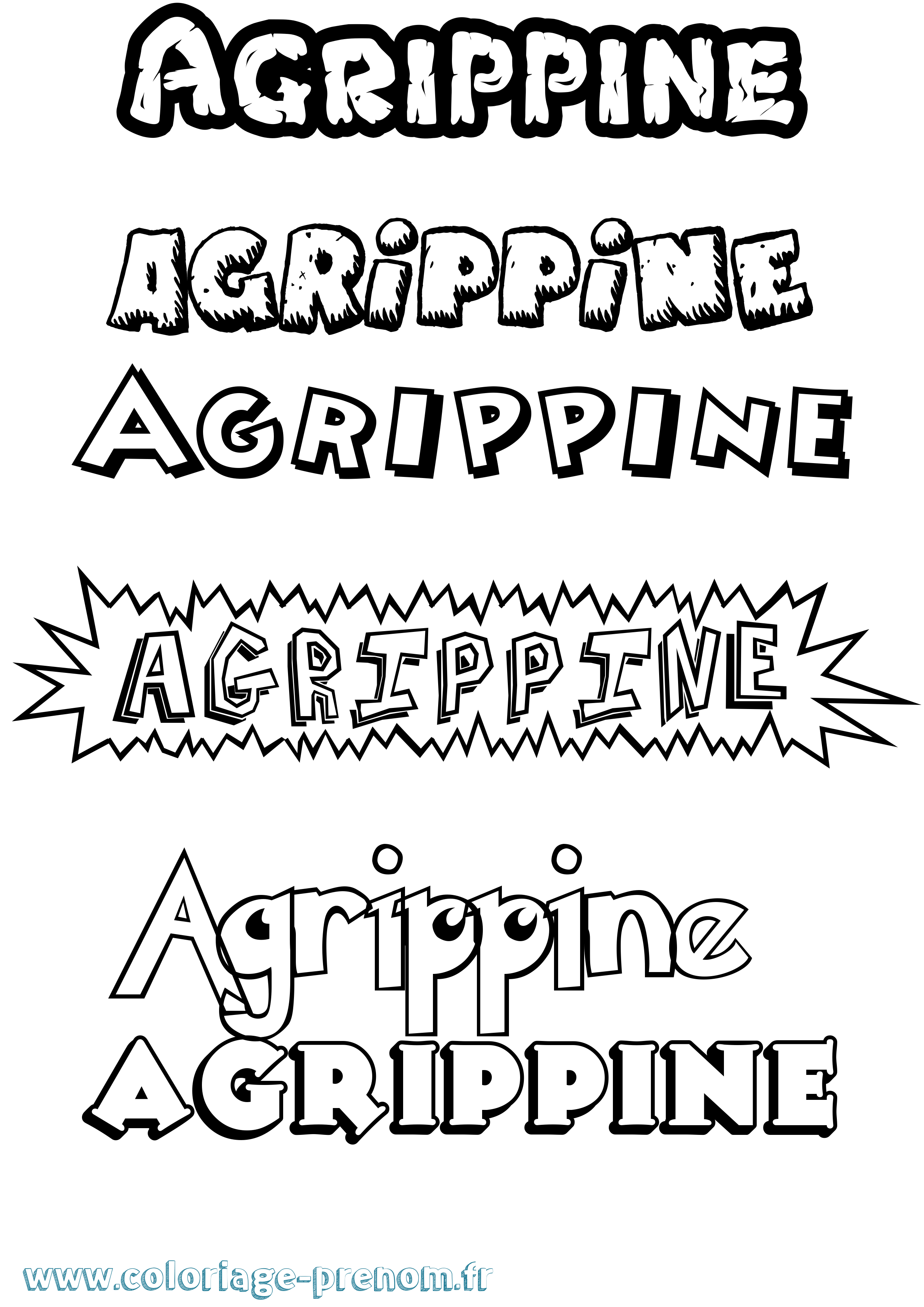 Coloriage Agrippine Dessin Animé Coloriage prénom Agrippine Dessin Animé