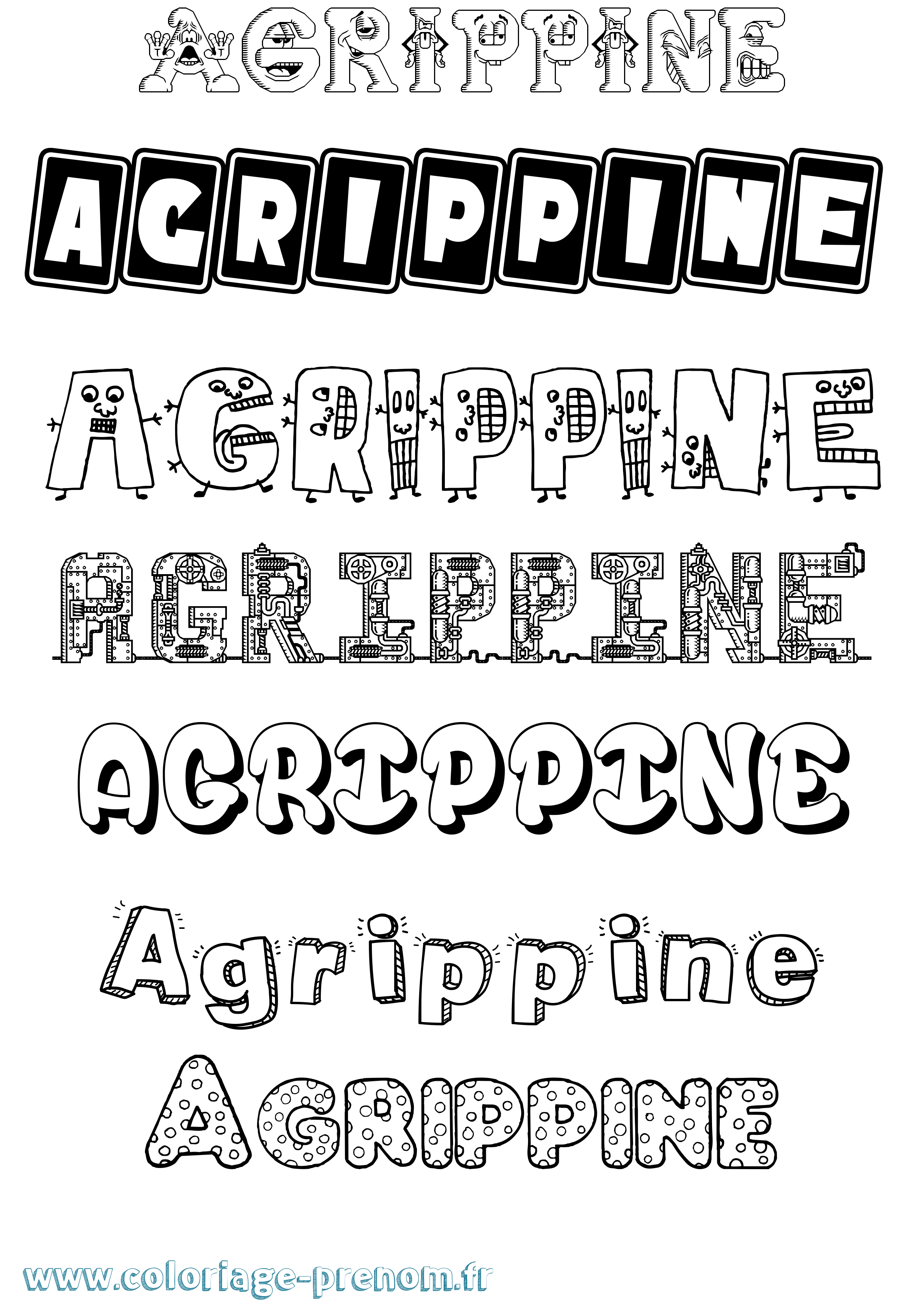 Coloriage Agrippine Fun Coloriage prénom Agrippine Fun