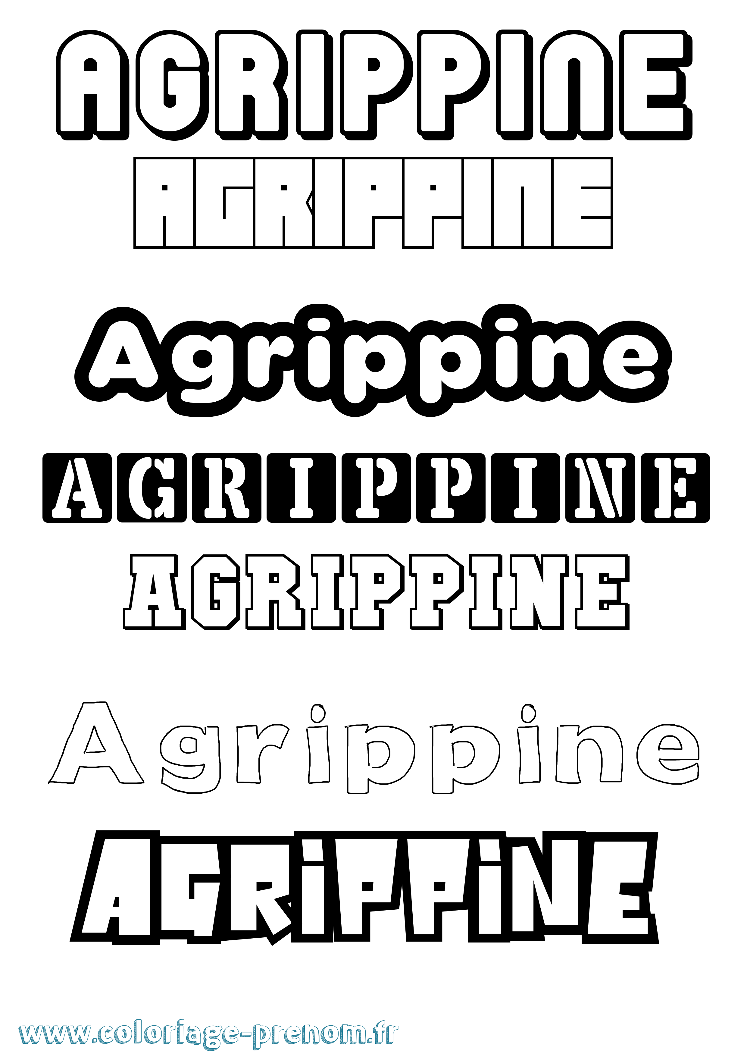 Coloriage Agrippine Simple Coloriage prénom Agrippine Simple