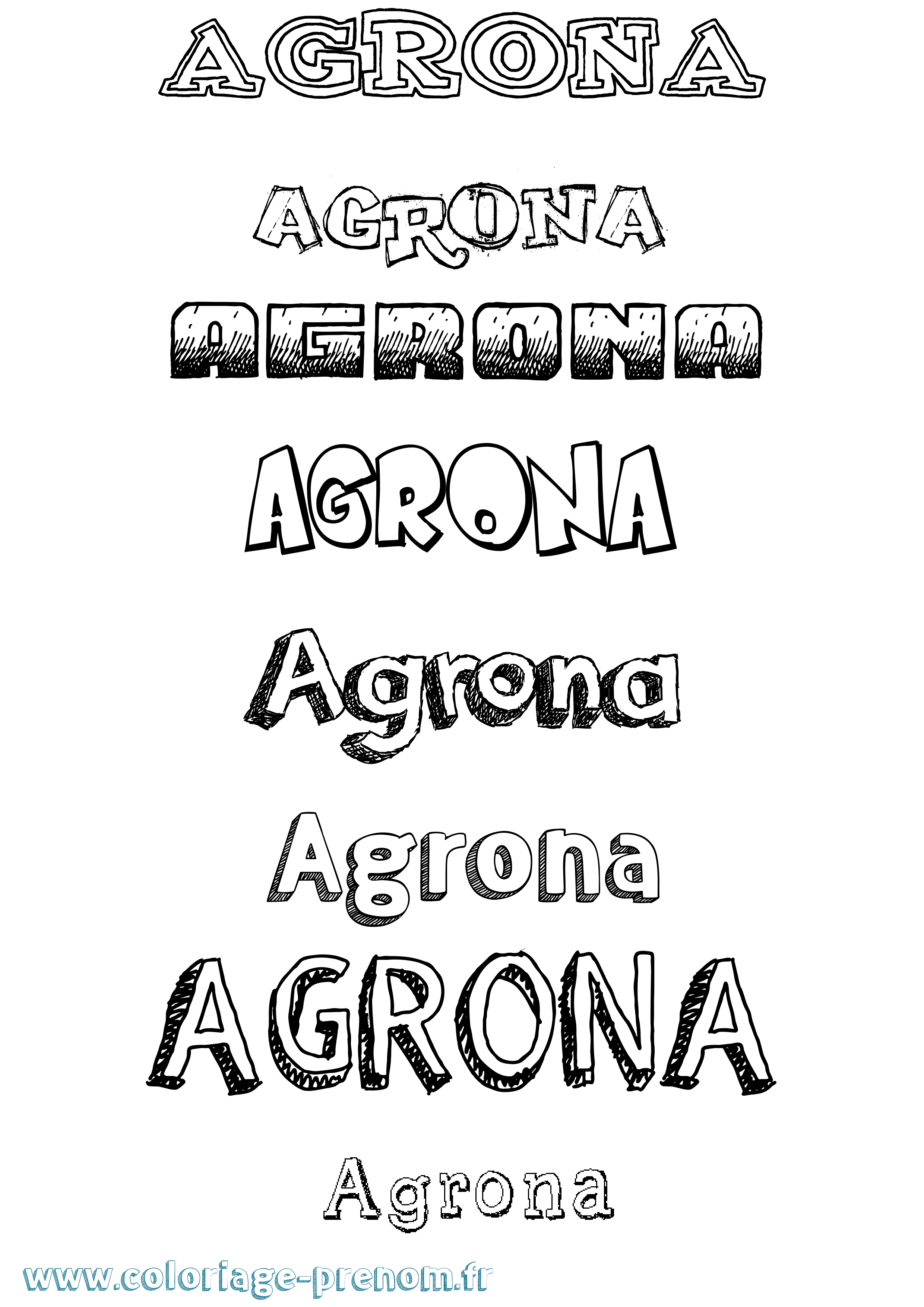 Coloriage Agrona Dessiné Coloriage prénom Agrona Dessiné