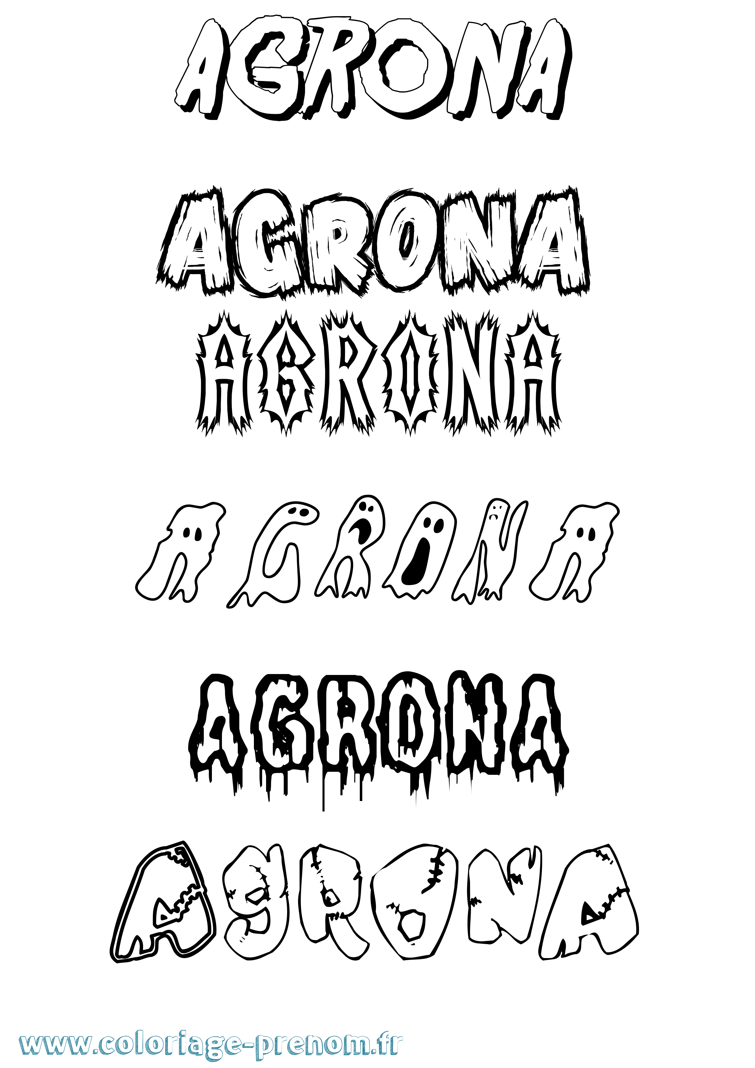 Coloriage Agrona Frisson Coloriage prénom Agrona Frisson
