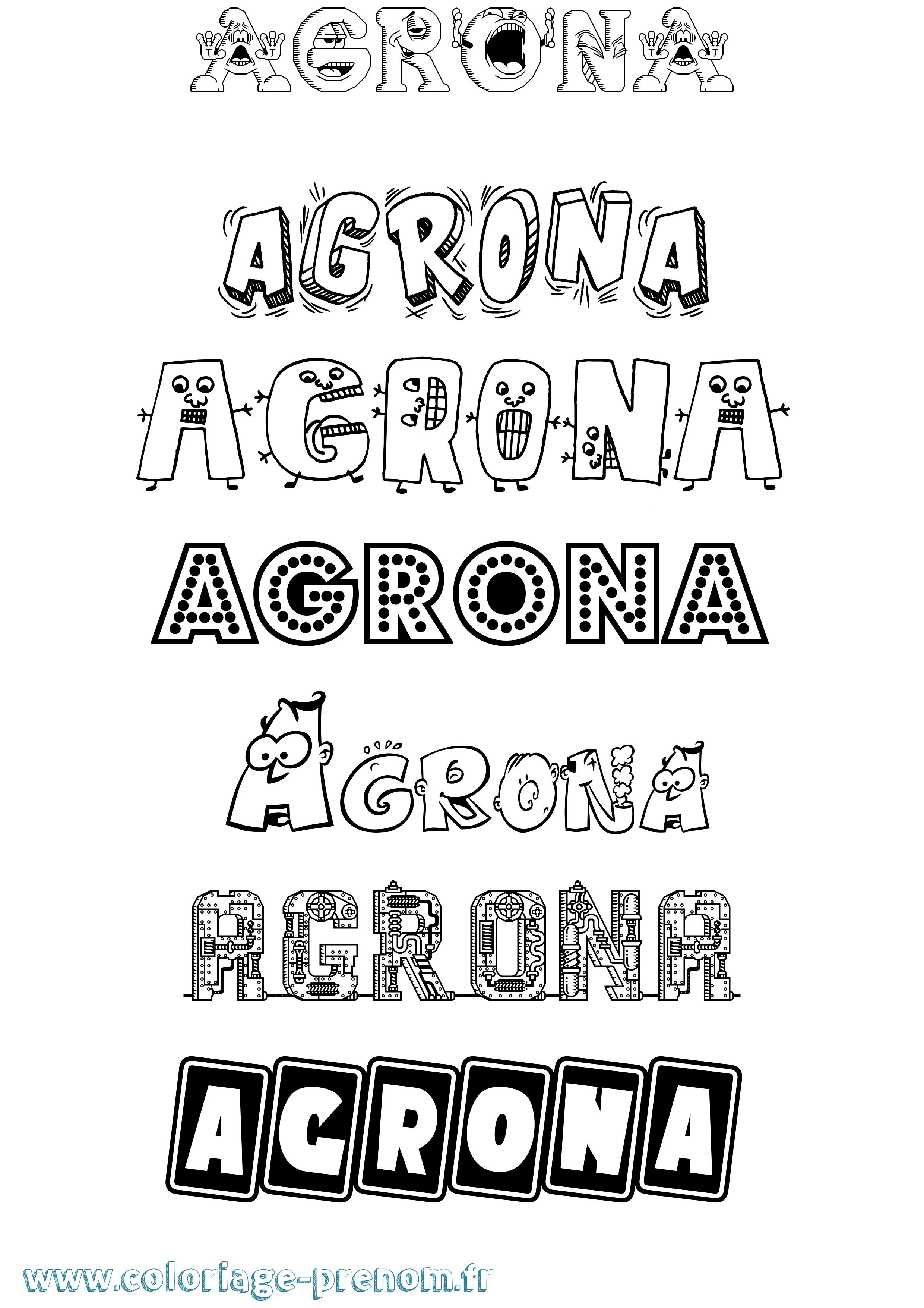 Coloriage Agrona Fun Coloriage prénom Agrona Fun
