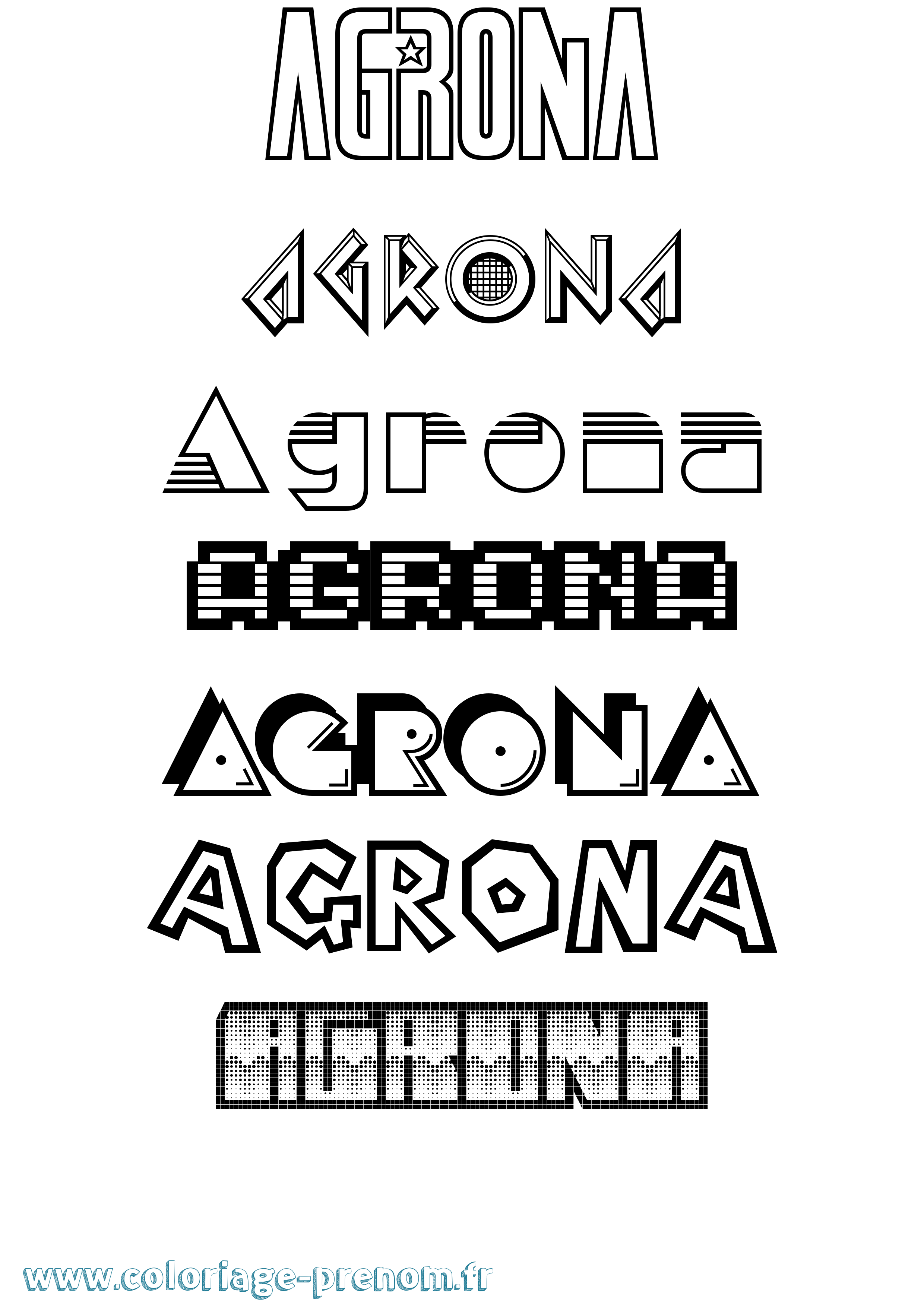 Coloriage Agrona Jeux Vidéos Coloriage prénom Agrona Jeux Vidéos