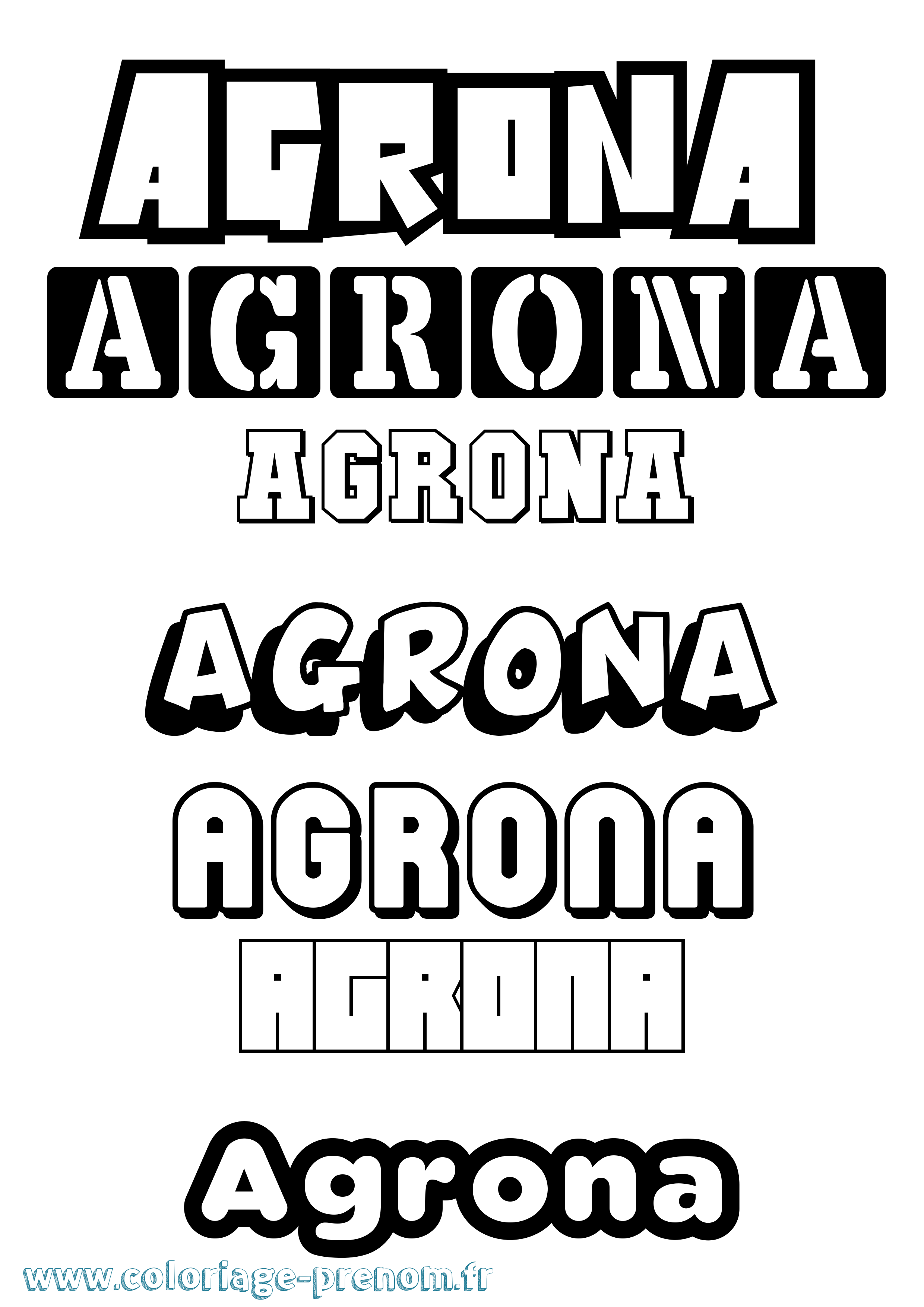 Coloriage Agrona Simple Coloriage prénom Agrona Simple