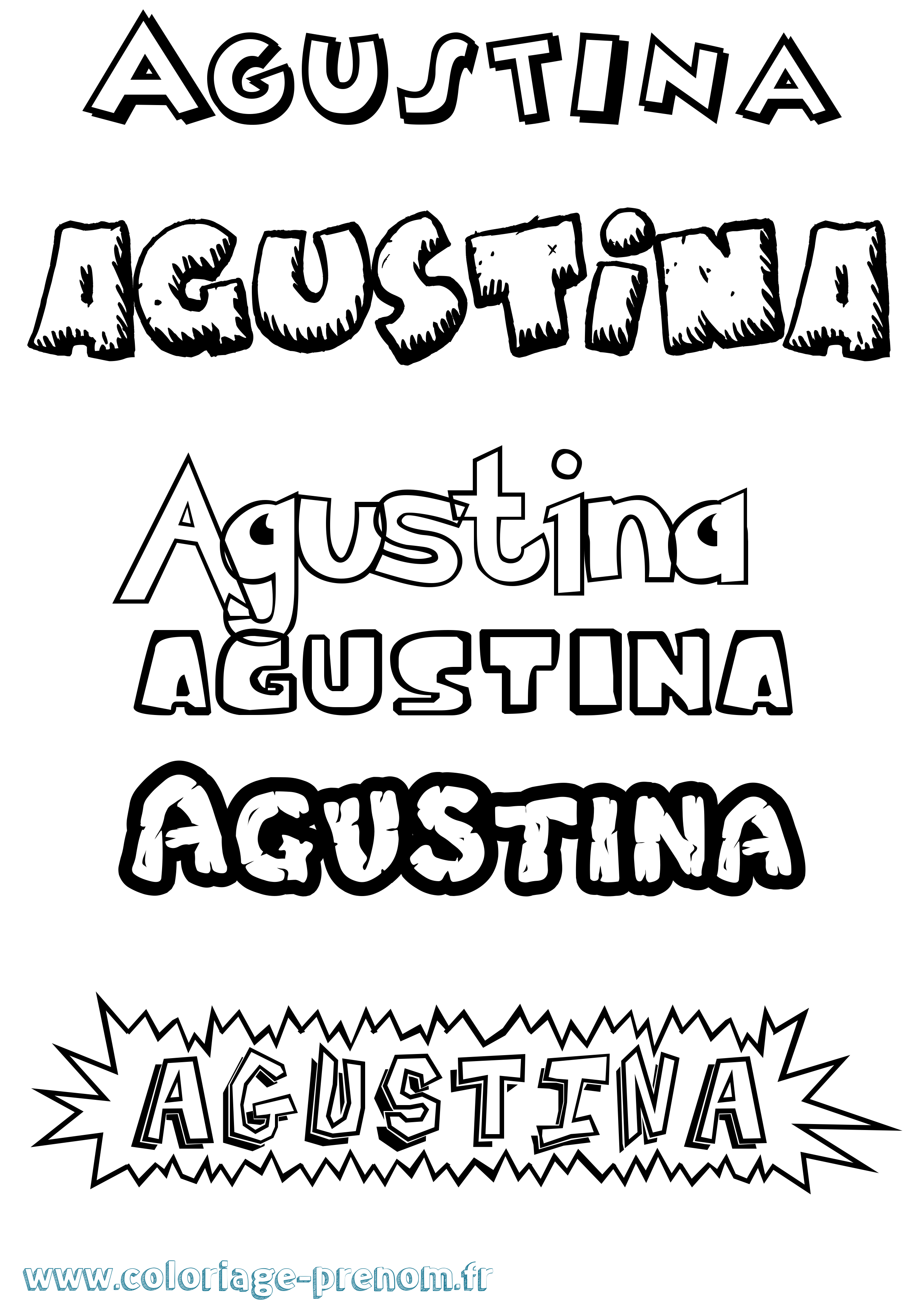 Coloriage prénom Agustina Dessin Animé