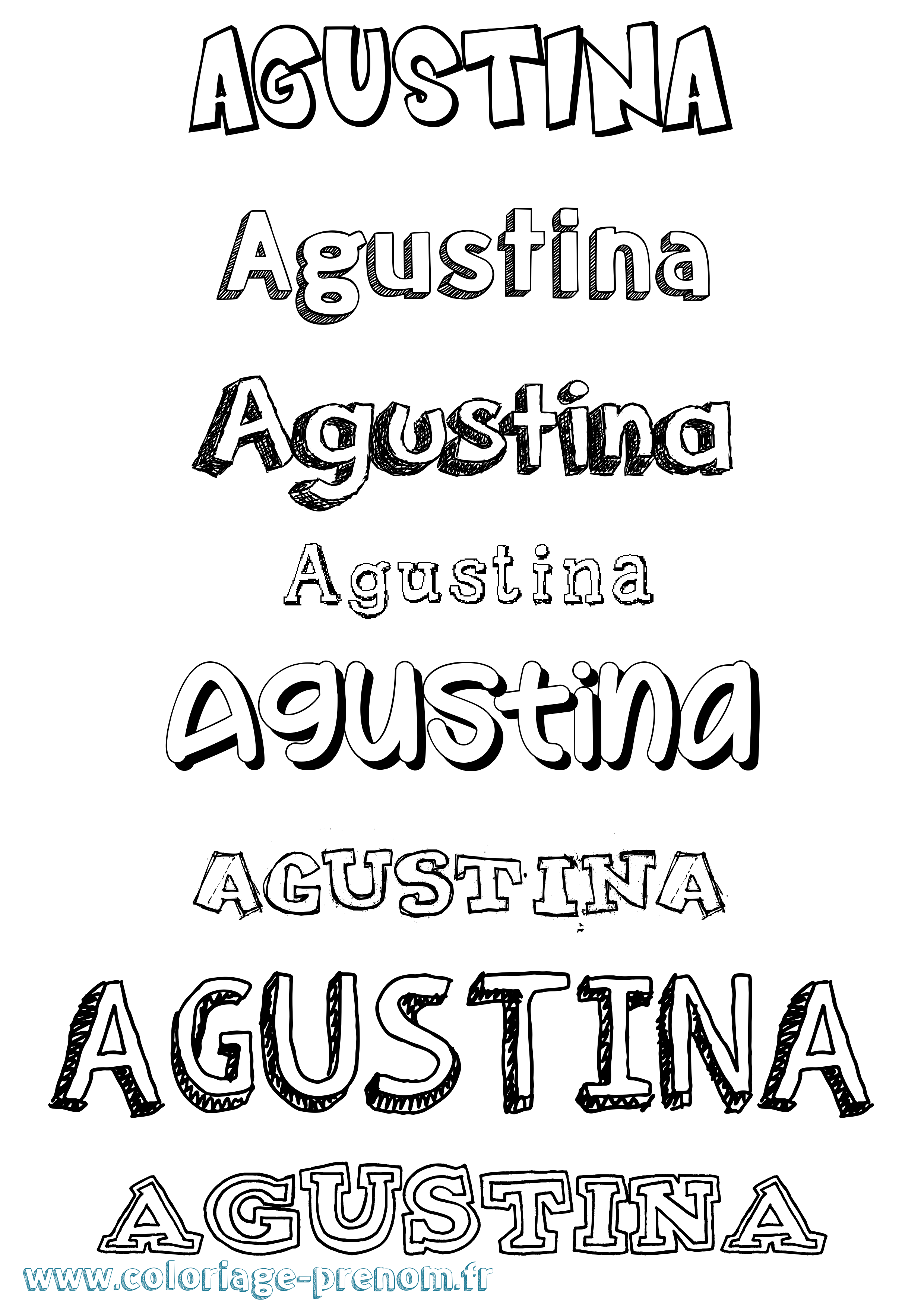 Coloriage Agustina Dessiné Coloriage prénom Agustina Dessiné