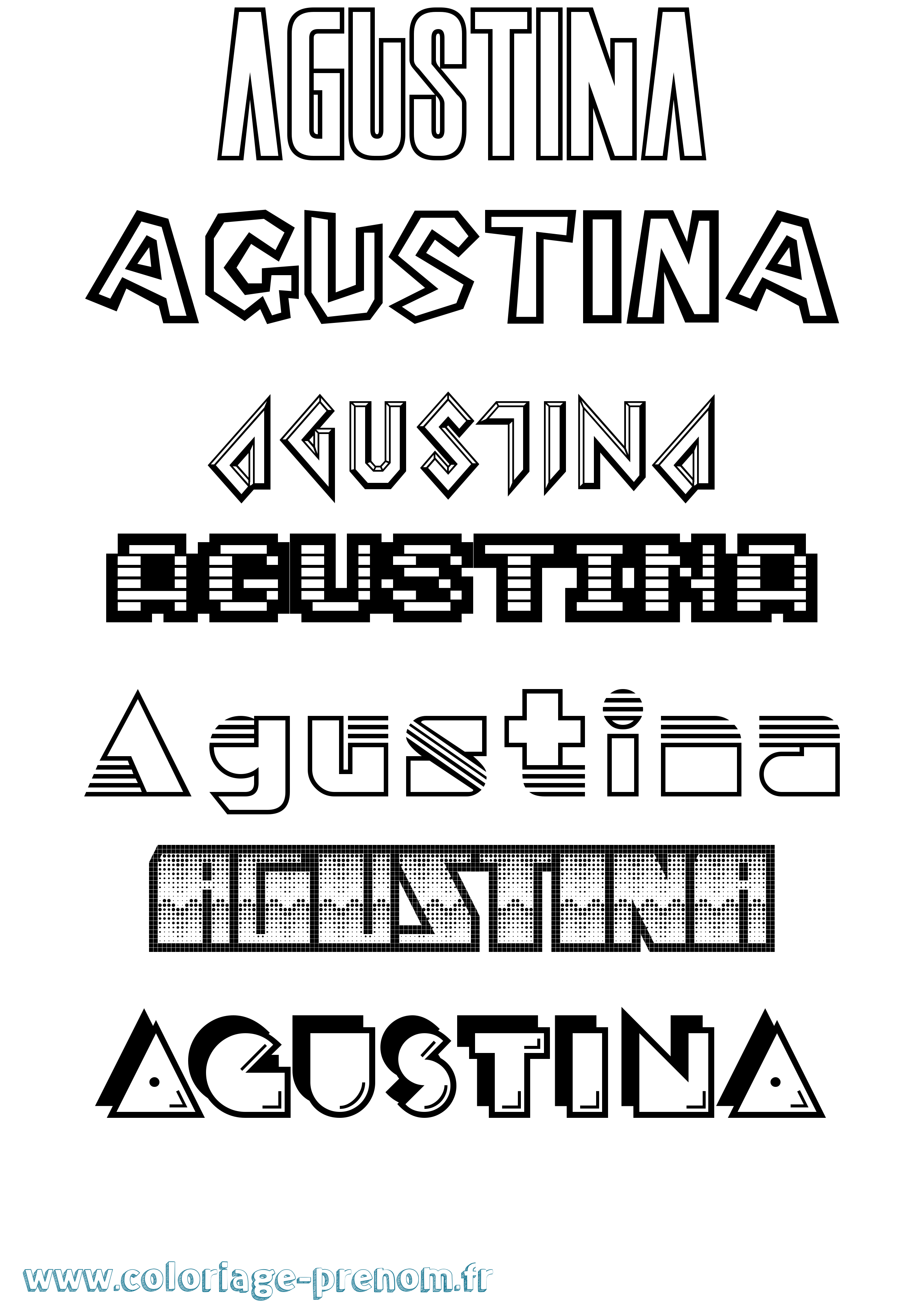 Coloriage Agustina Jeux Vidéos Coloriage prénom Agustina Jeux Vidéos