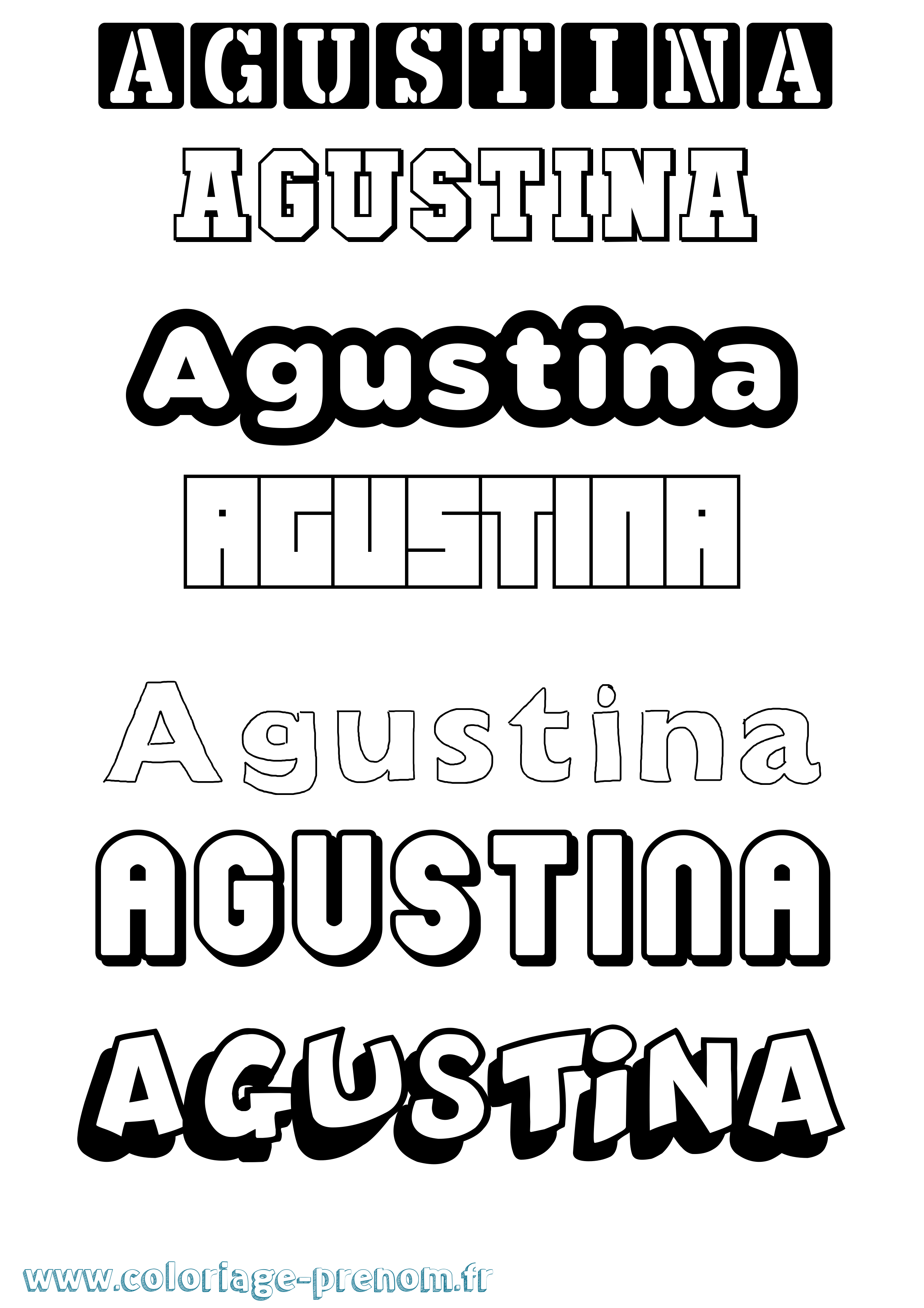 Coloriage Agustina Simple Coloriage prénom Agustina Simple