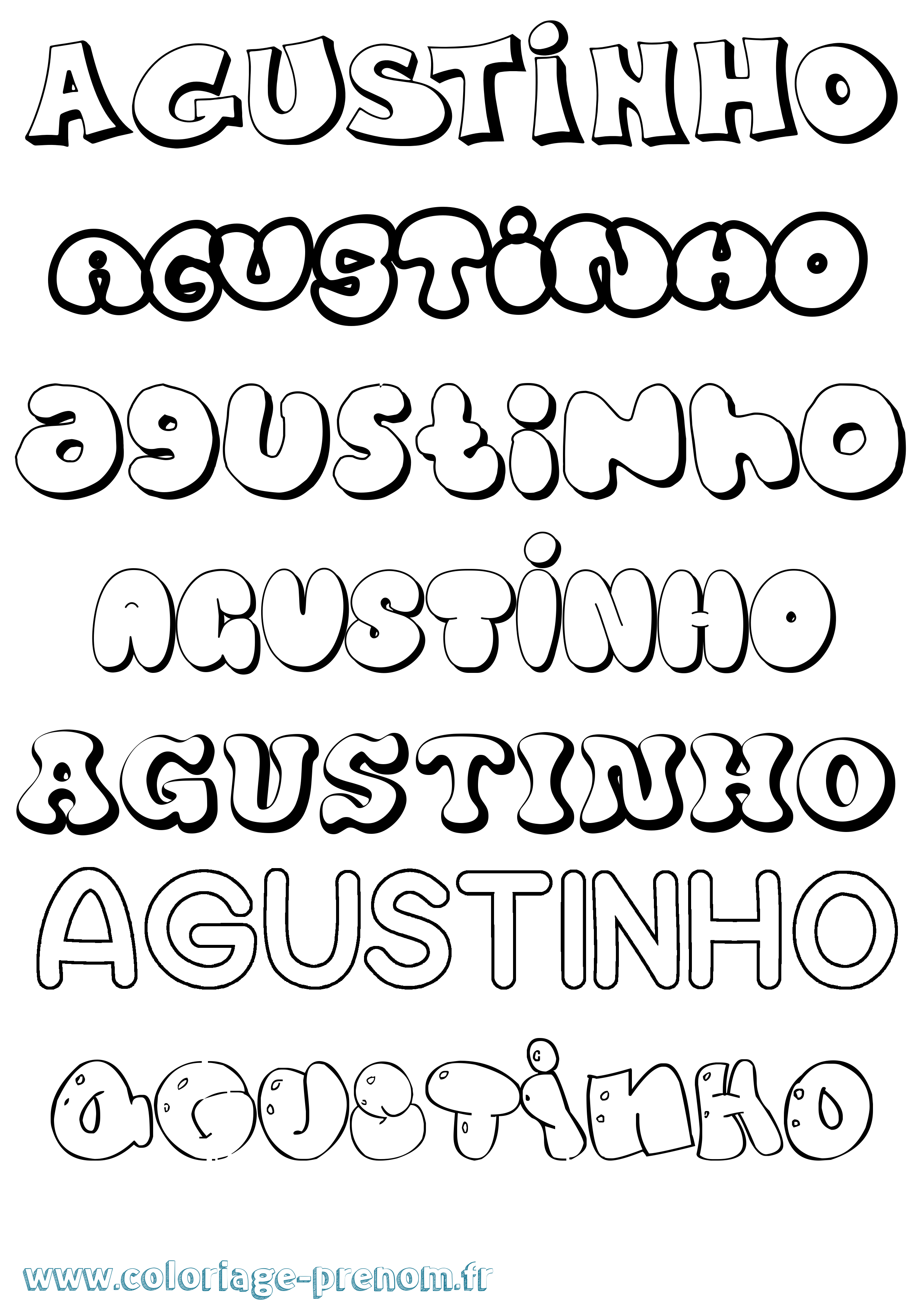 Coloriage prénom Agustinho Bubble
