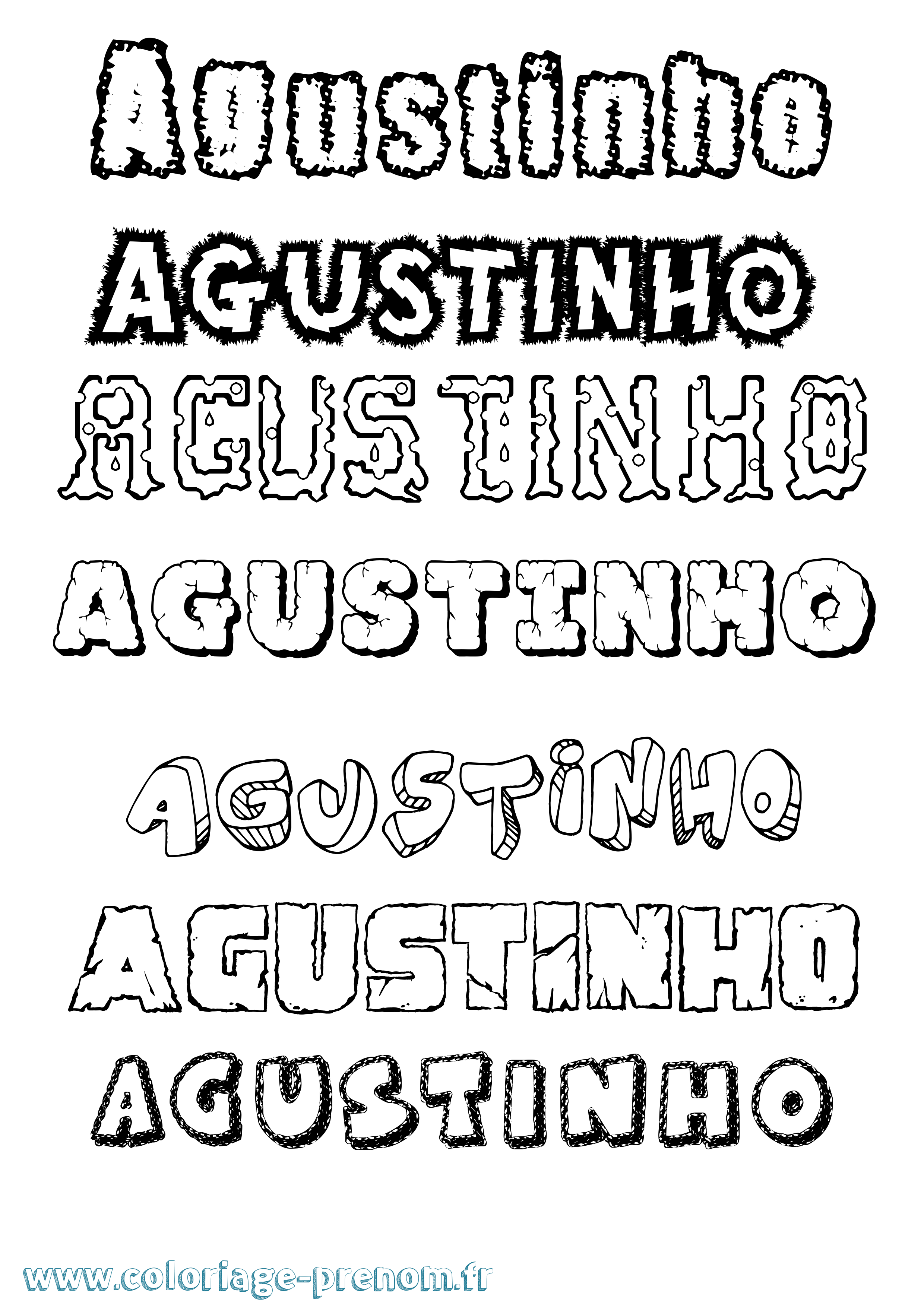 Coloriage prénom Agustinho Destructuré