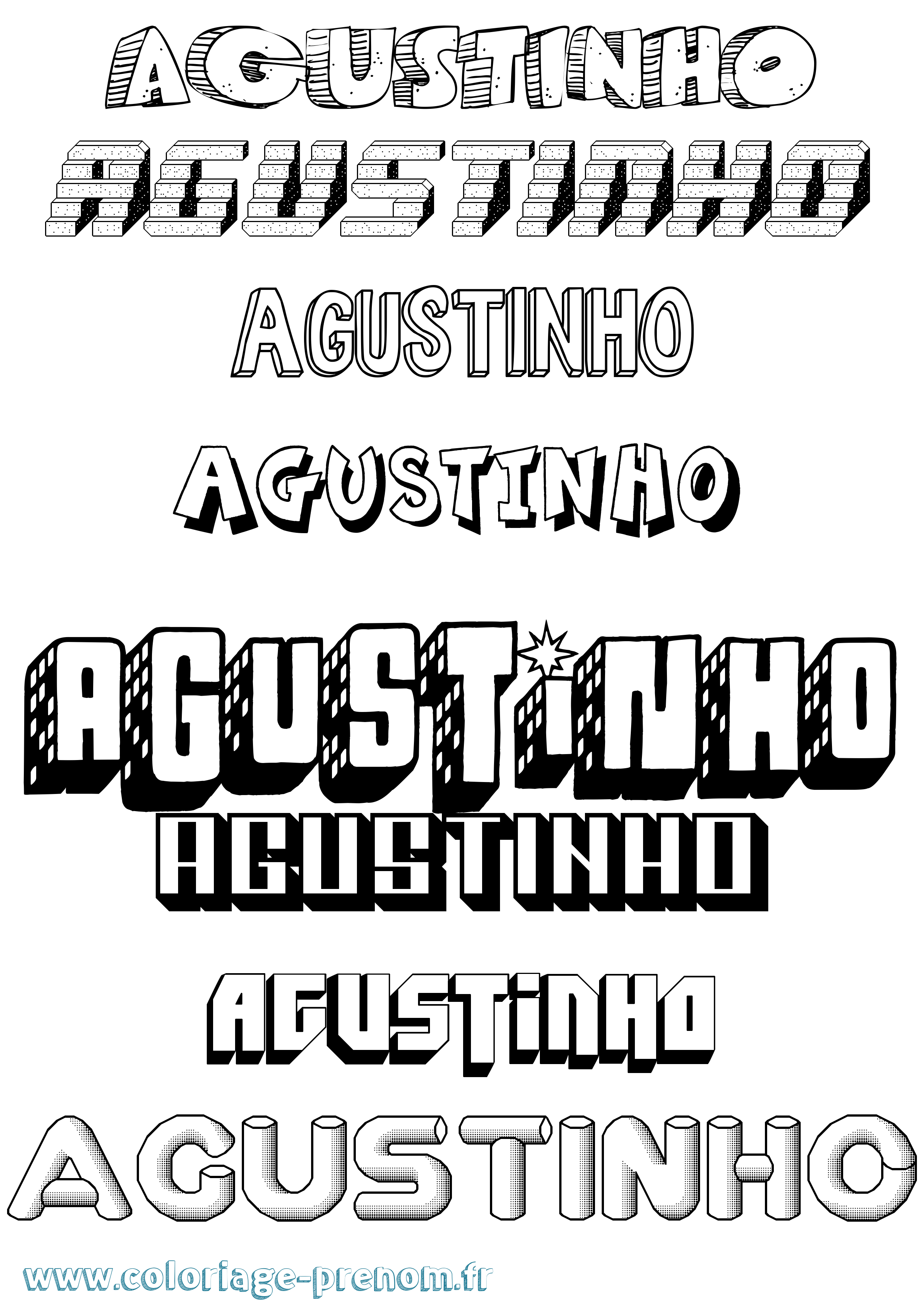 Coloriage prénom Agustinho Effet 3D
