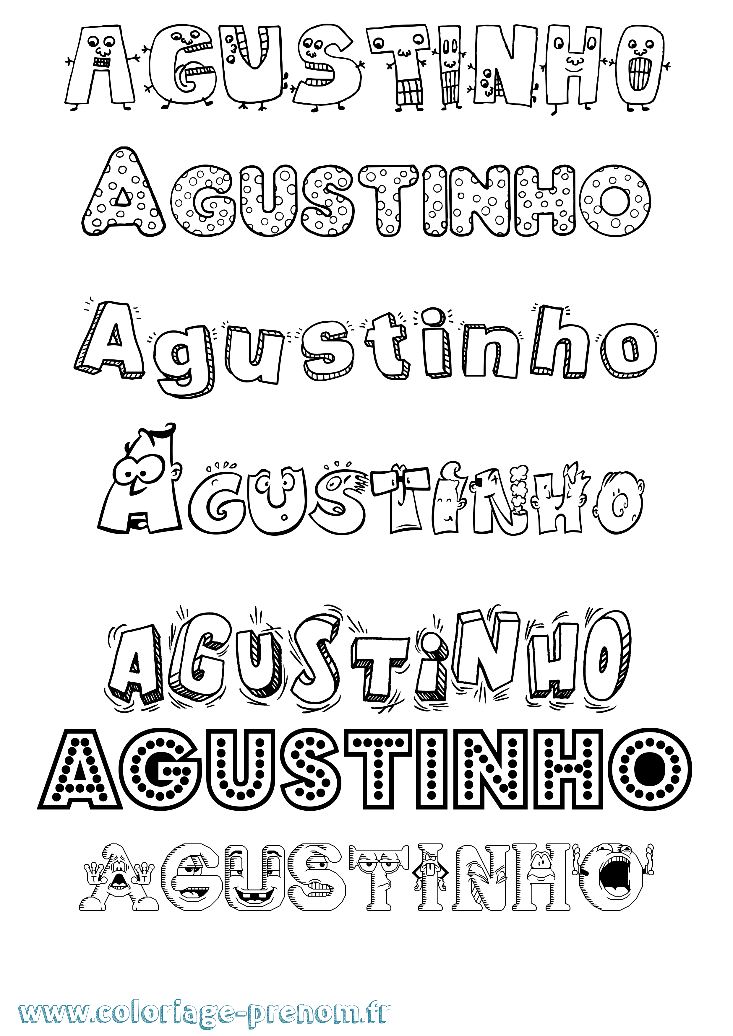 Coloriage prénom Agustinho Fun