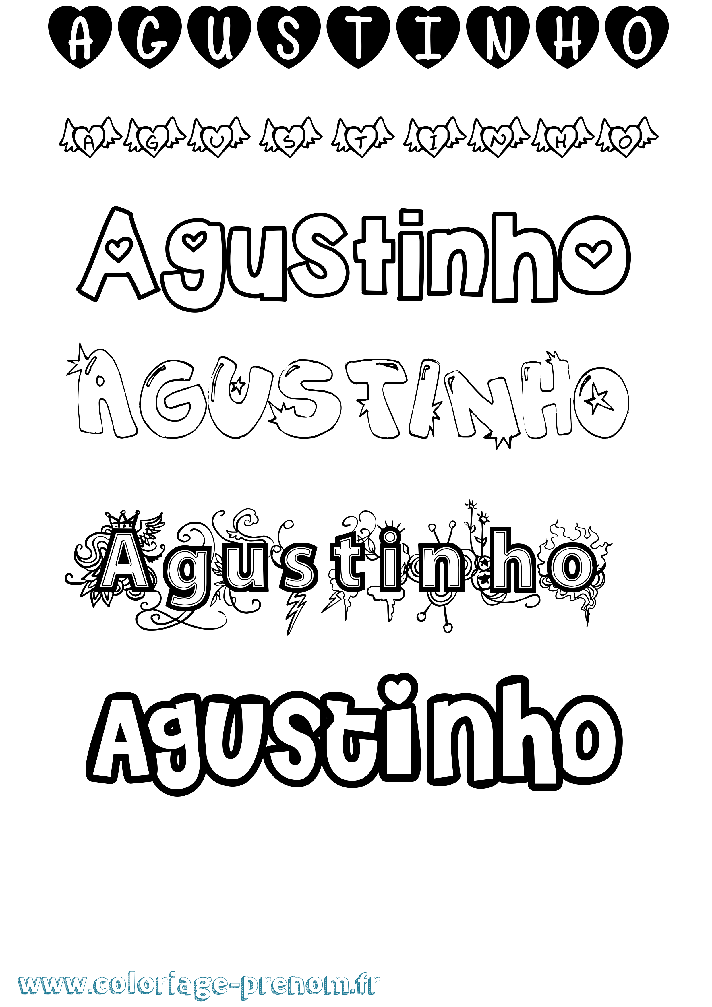 Coloriage prénom Agustinho Girly