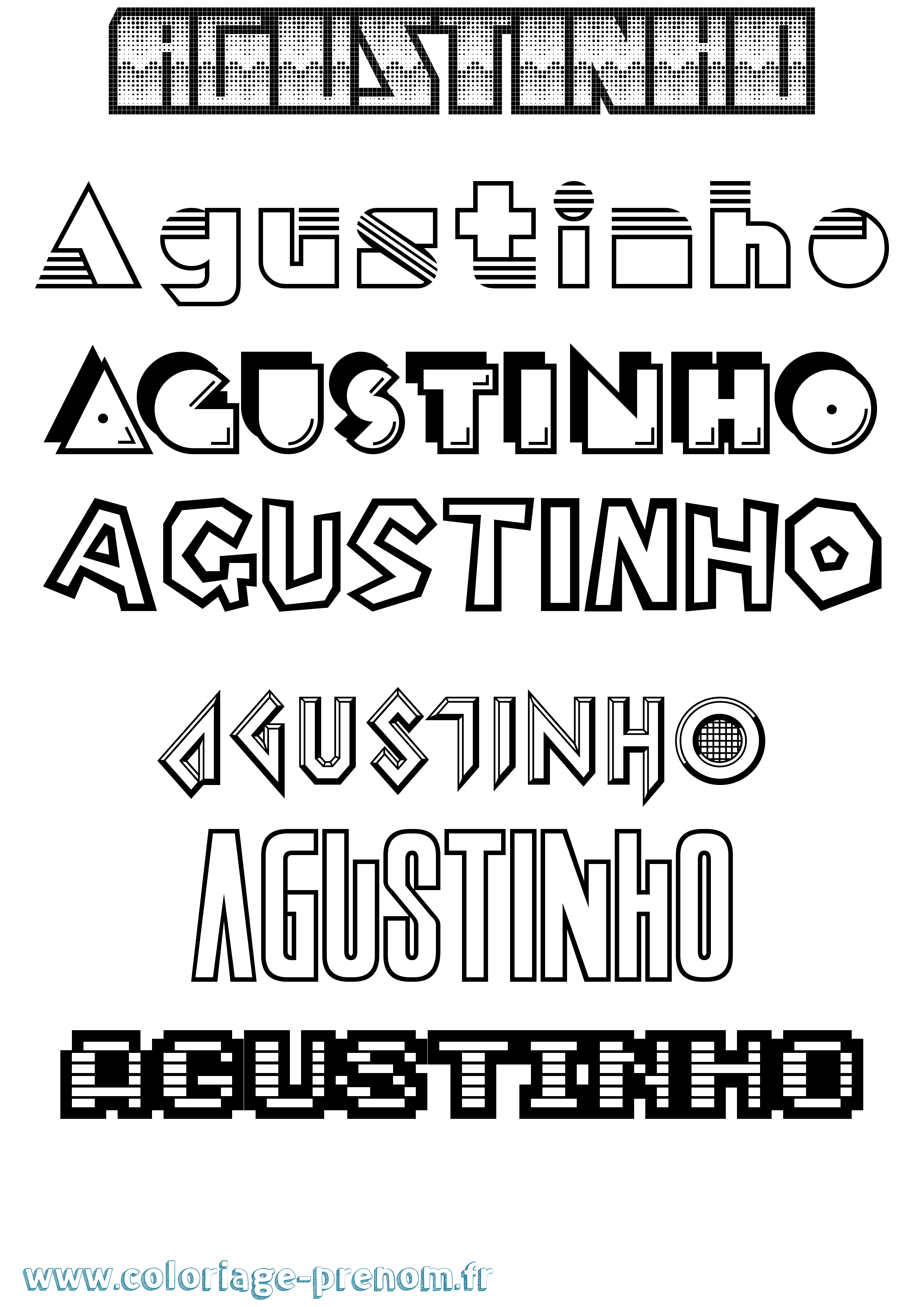 Coloriage prénom Agustinho Jeux Vidéos