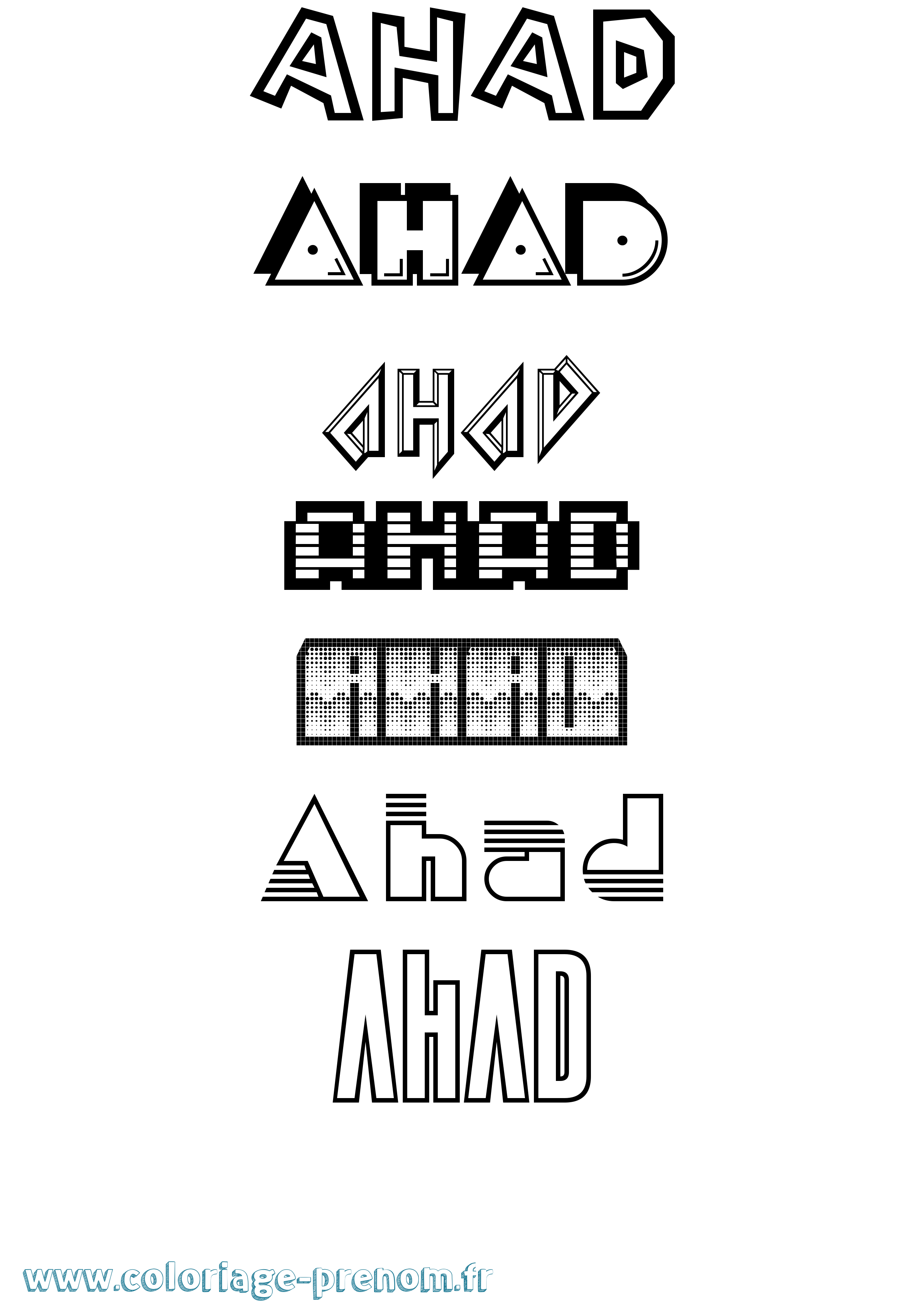 Coloriage Ahad Jeux Vidéos Coloriage prénom Ahad Jeux Vidéos