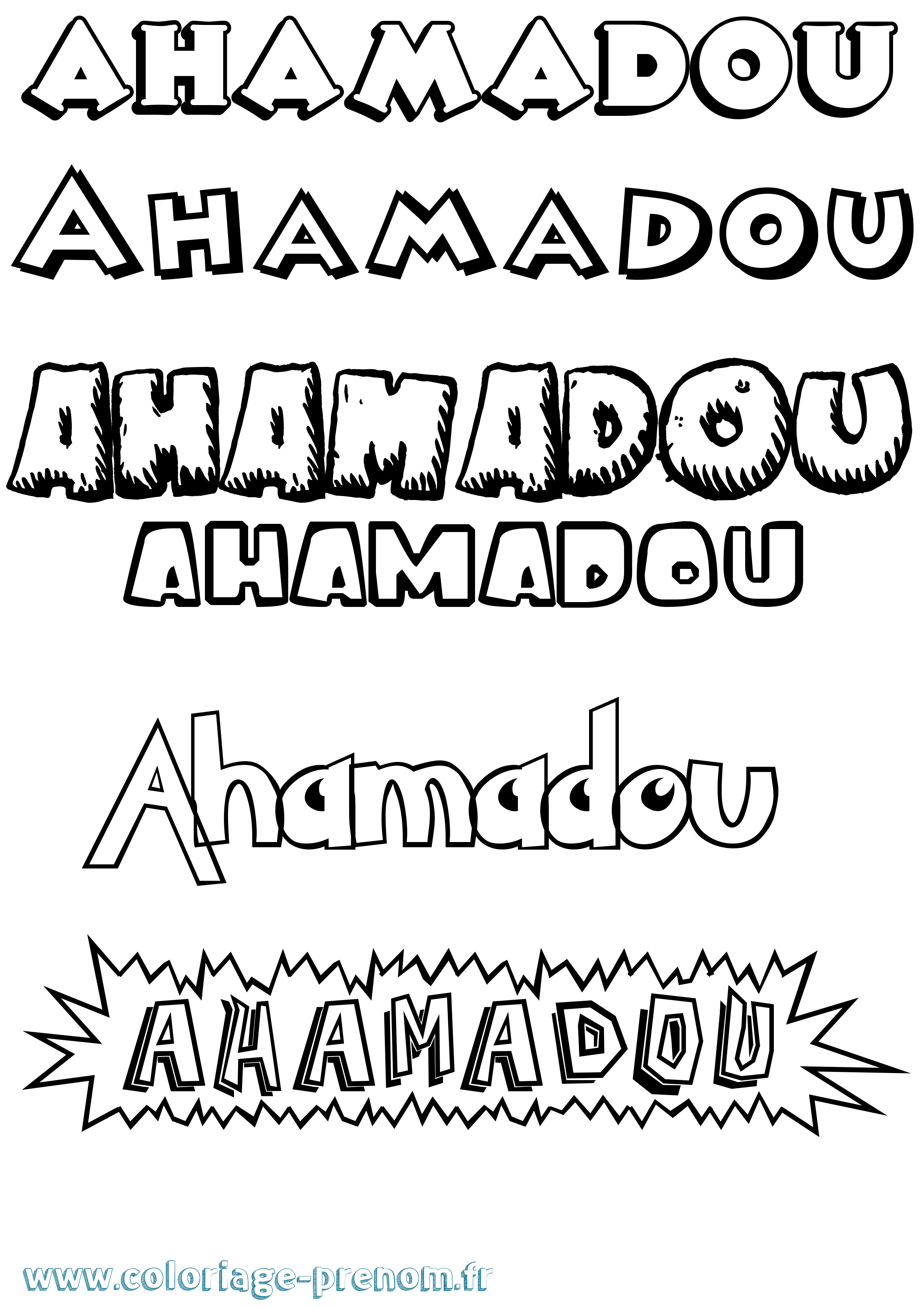 Coloriage Ahamadou Dessin Animé Coloriage prénom Ahamadou Dessin Animé