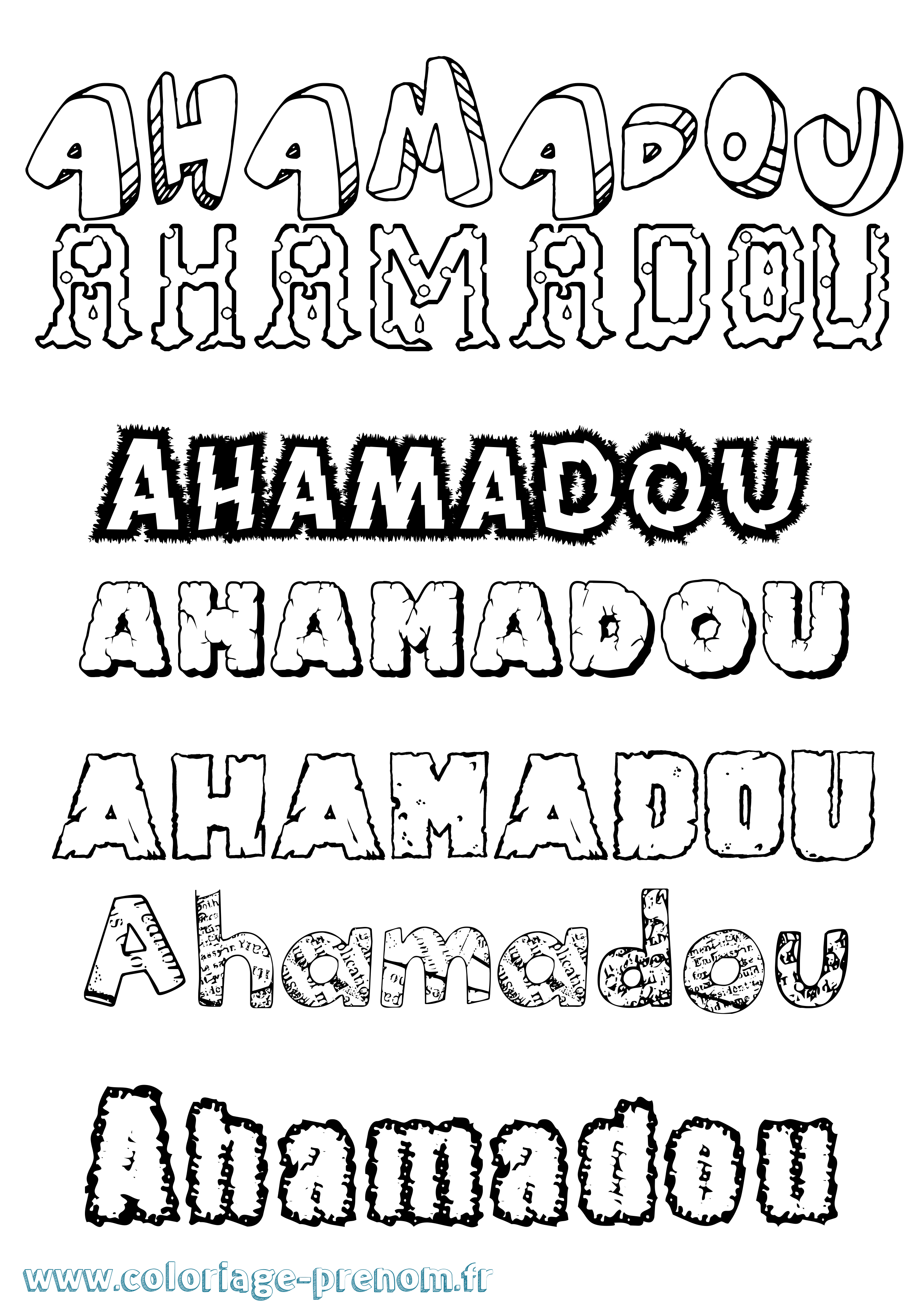 Coloriage Ahamadou Destructuré Coloriage prénom Ahamadou Destructuré