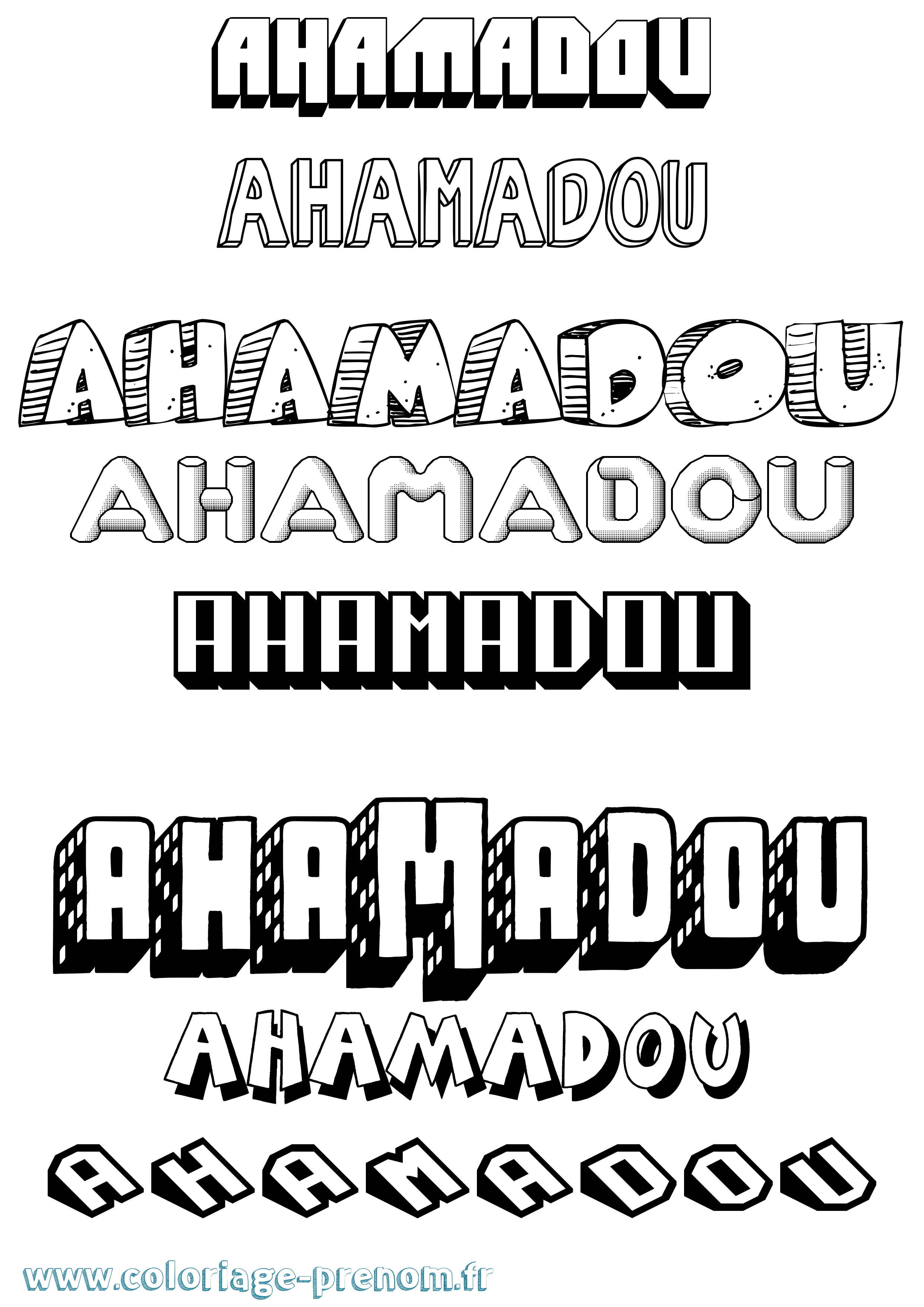 Coloriage Ahamadou Effet 3D Coloriage prénom Ahamadou Effet 3D