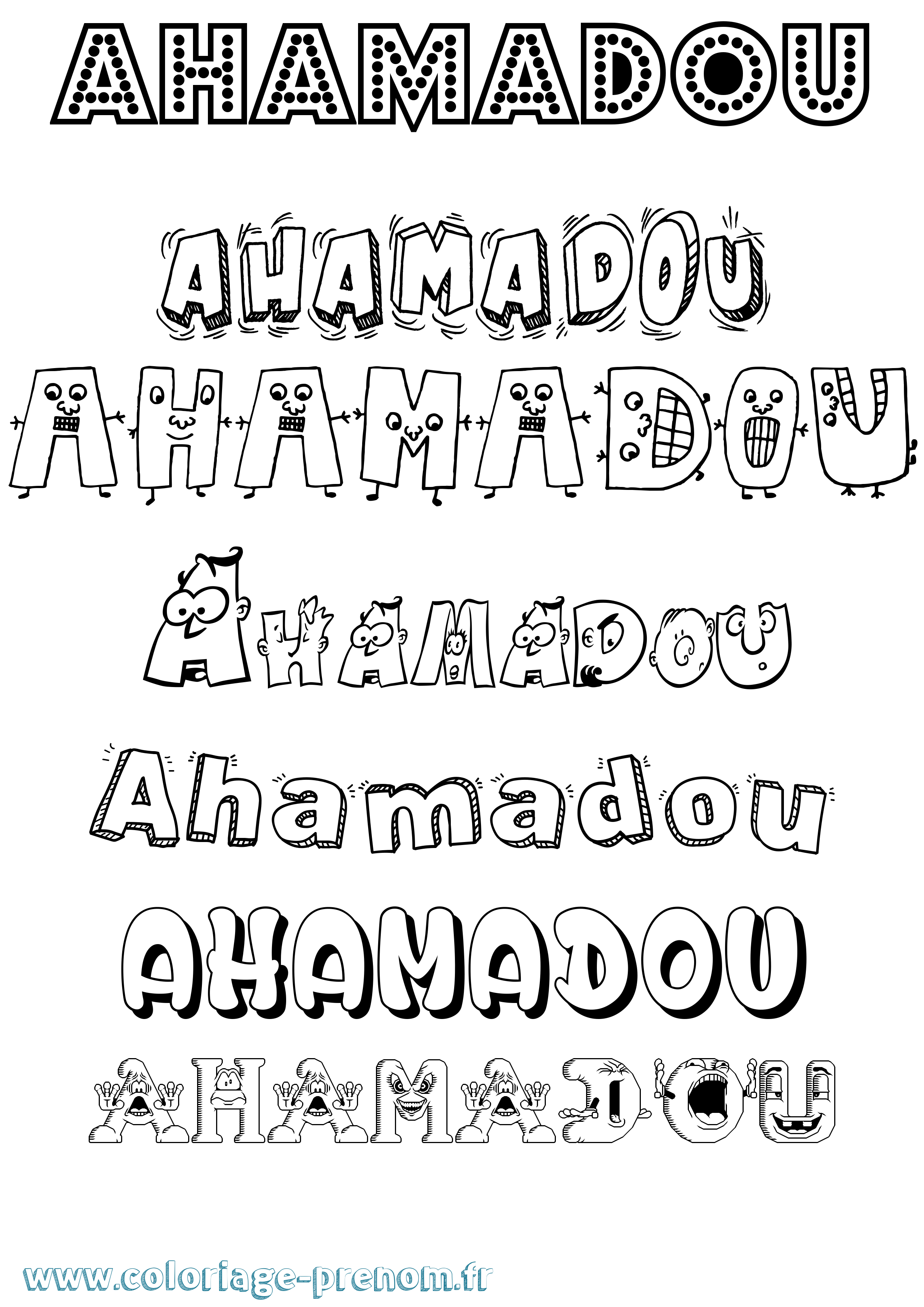 Coloriage Ahamadou Fun Coloriage prénom Ahamadou Fun
