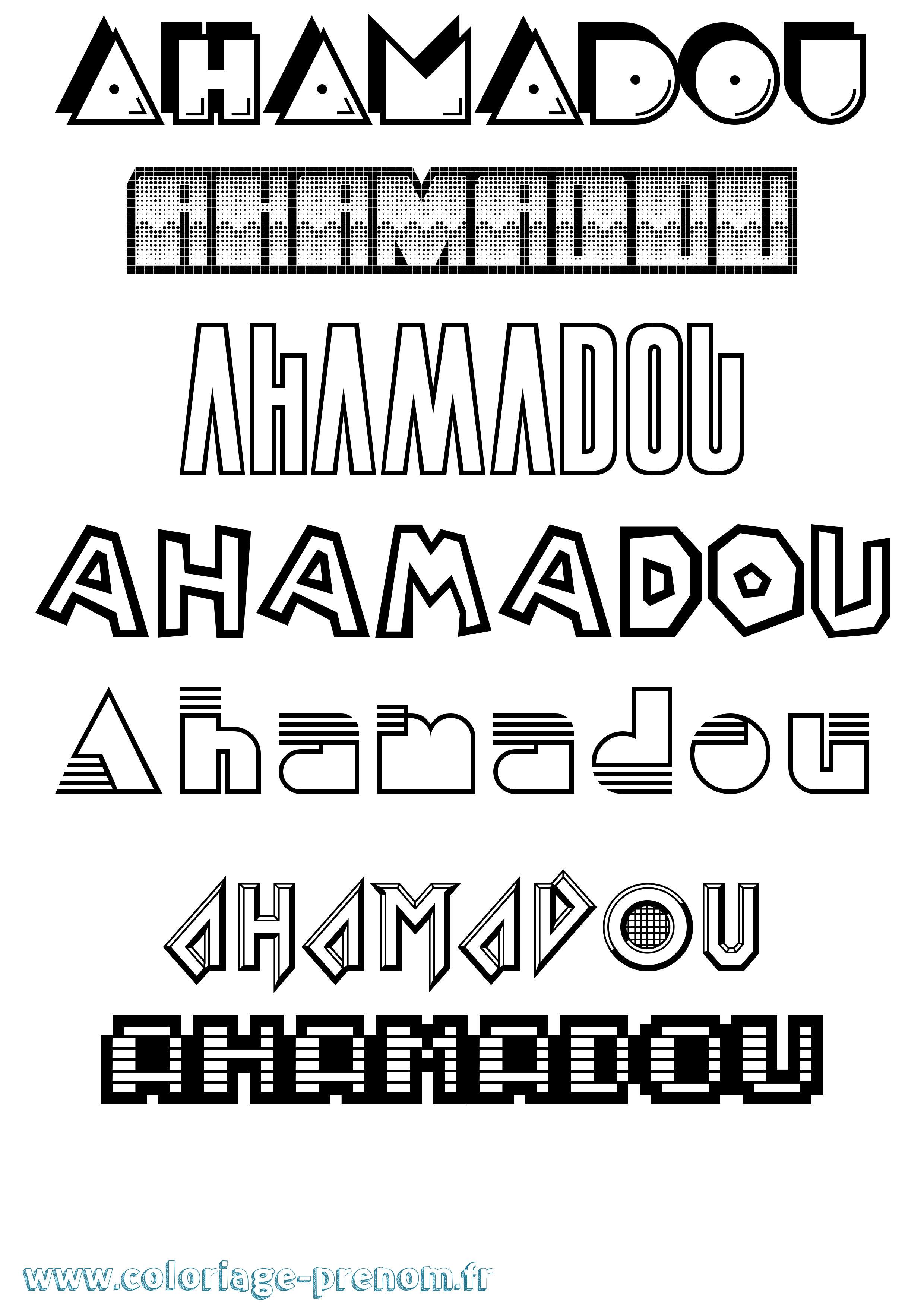 Coloriage Ahamadou Jeux Vidéos Coloriage prénom Ahamadou Jeux Vidéos