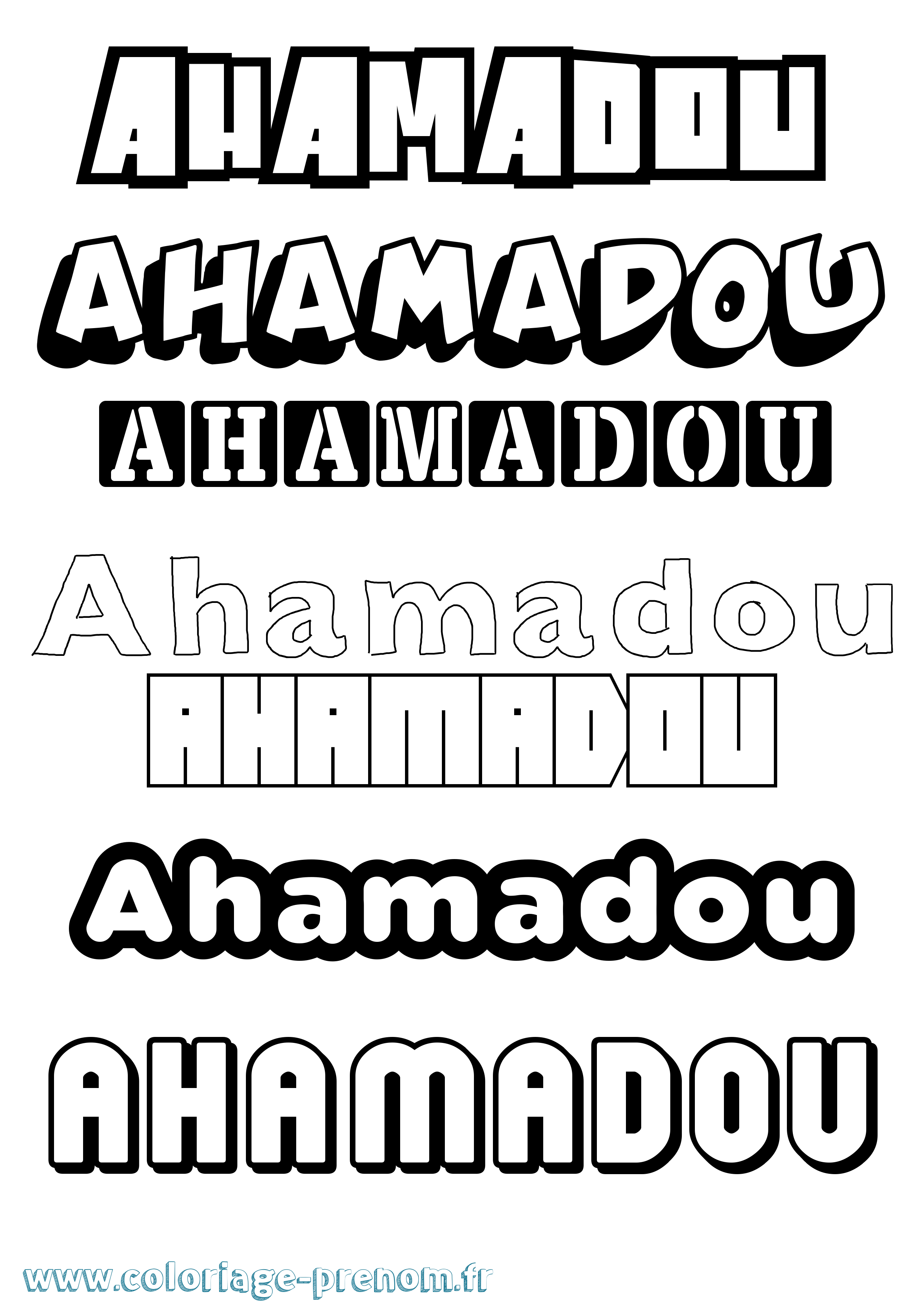 Coloriage prénom Ahamadou Simple