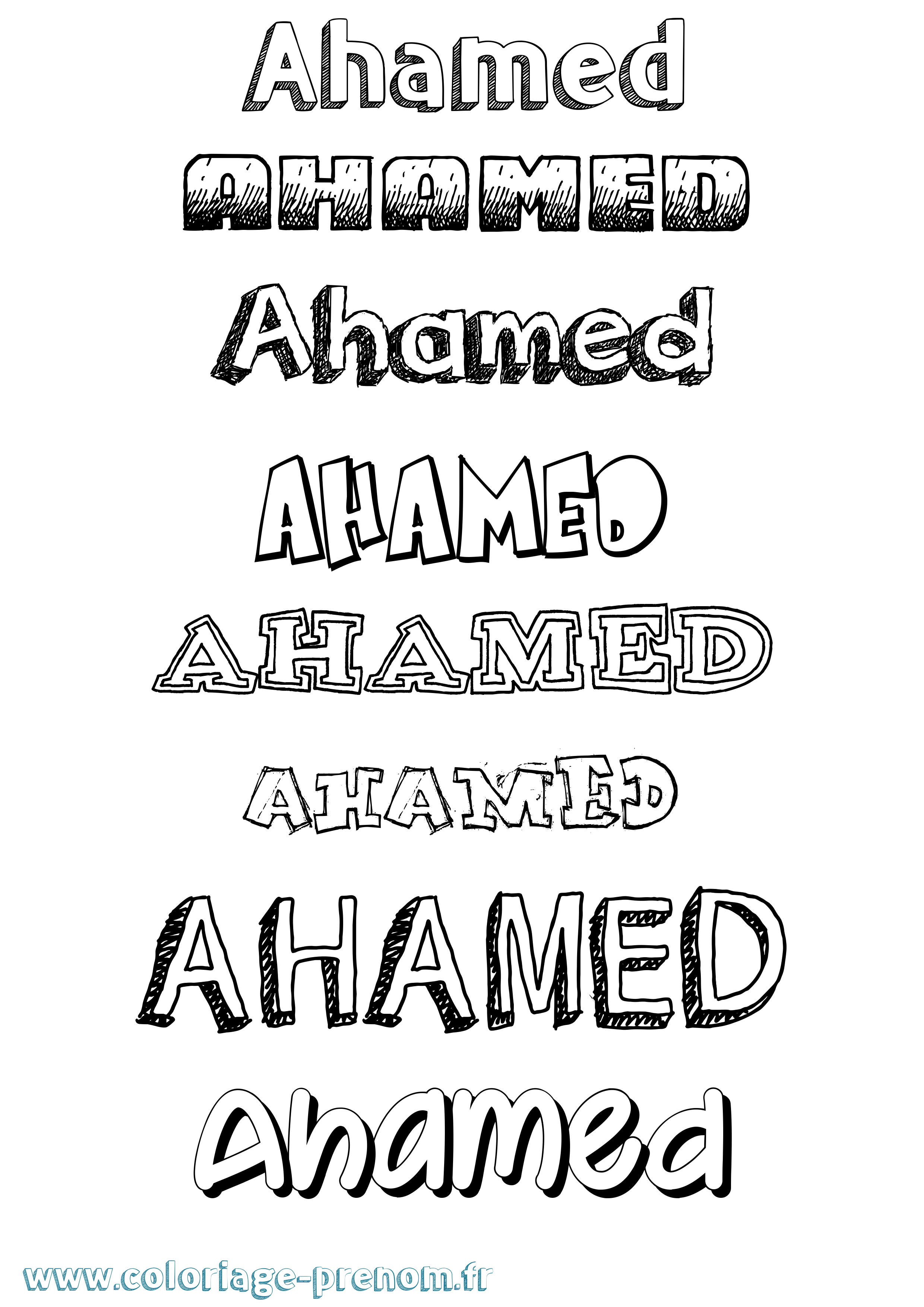 Coloriage Ahamed Dessiné Coloriage prénom Ahamed Dessiné