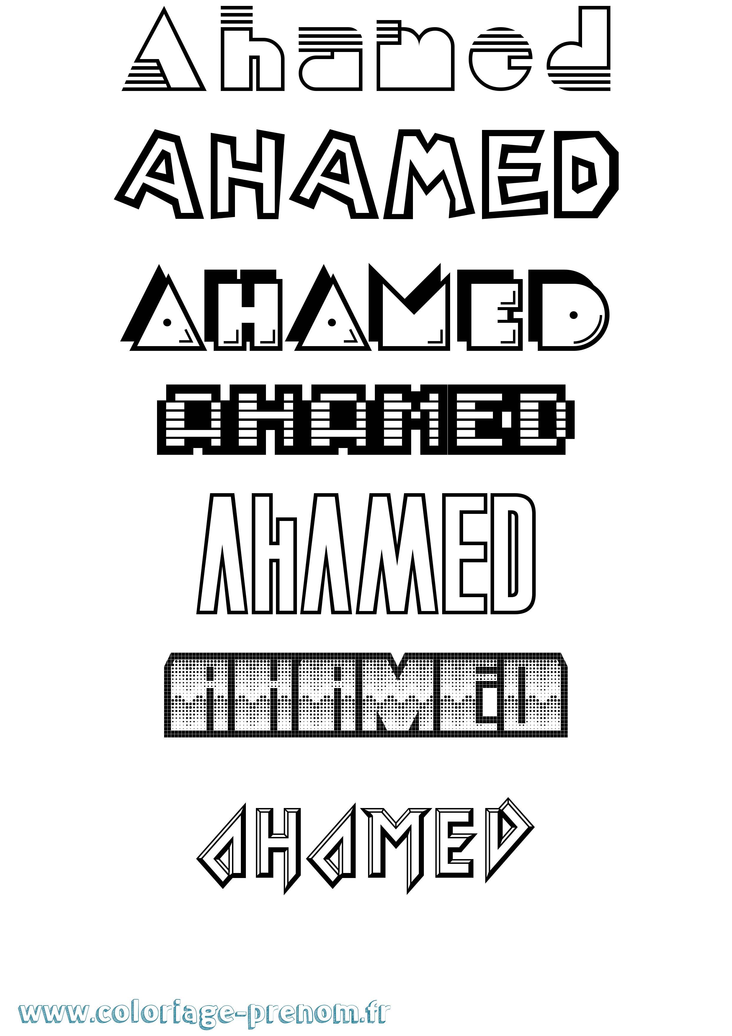 Coloriage Ahamed Jeux Vidéos Coloriage prénom Ahamed Jeux Vidéos