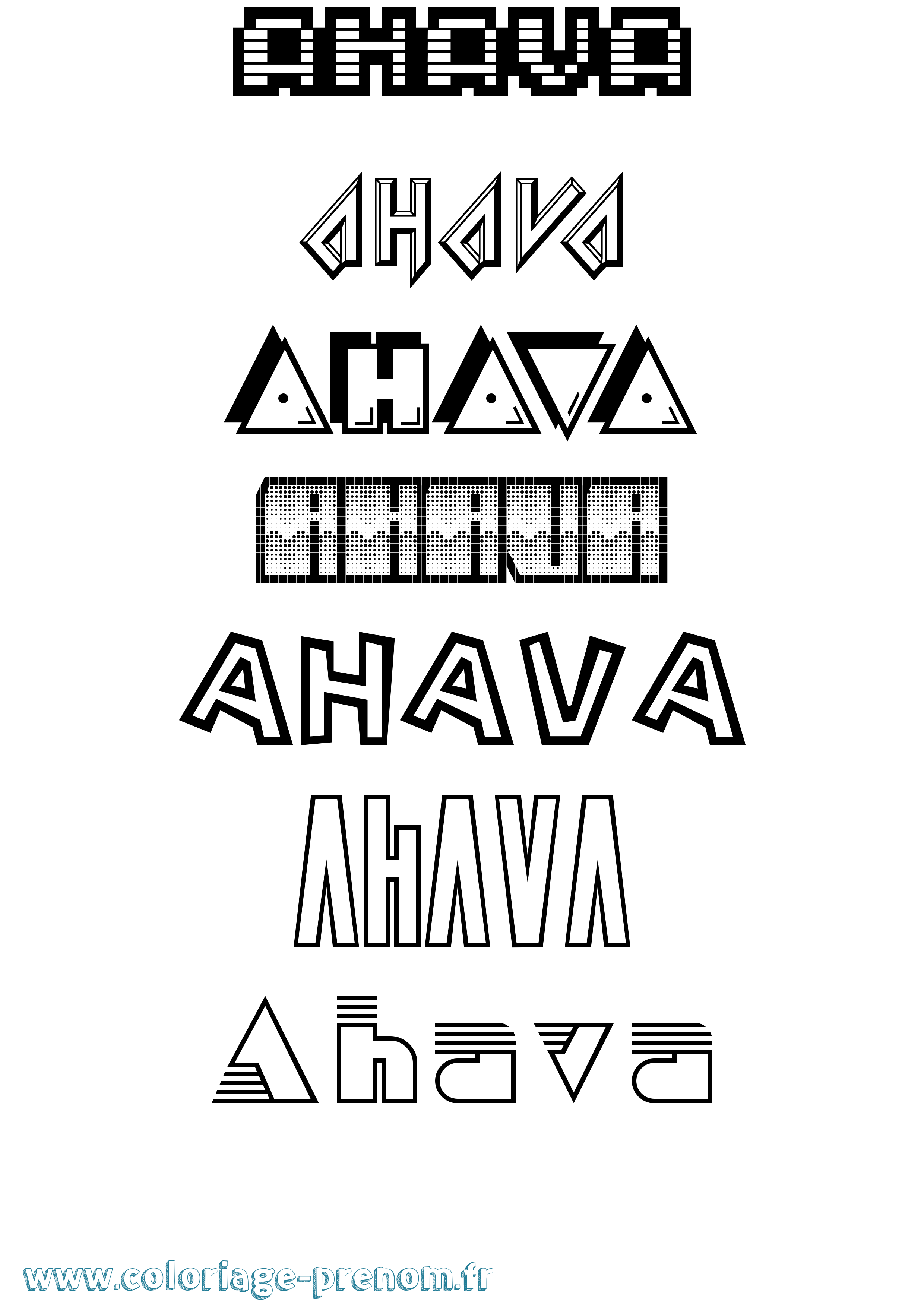 Coloriage Ahava Jeux Vidéos Coloriage prénom Ahava Jeux Vidéos