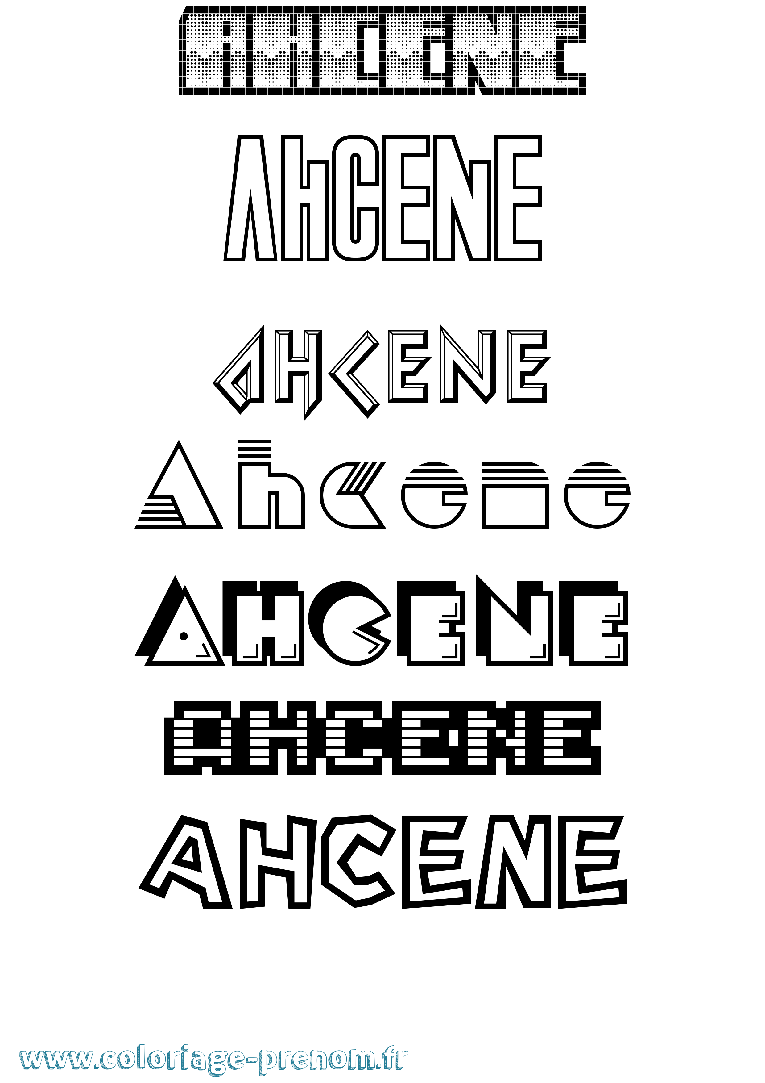 Coloriage Ahcene Jeux Vidéos Coloriage prénom Ahcene Jeux Vidéos