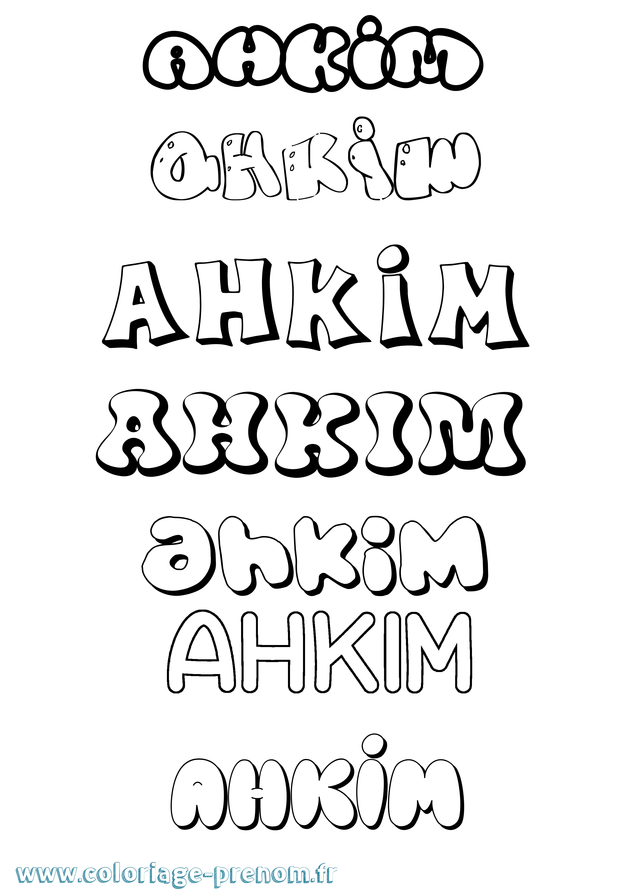 Coloriage Ahkim Bubble Coloriage prénom Ahkim Bubble