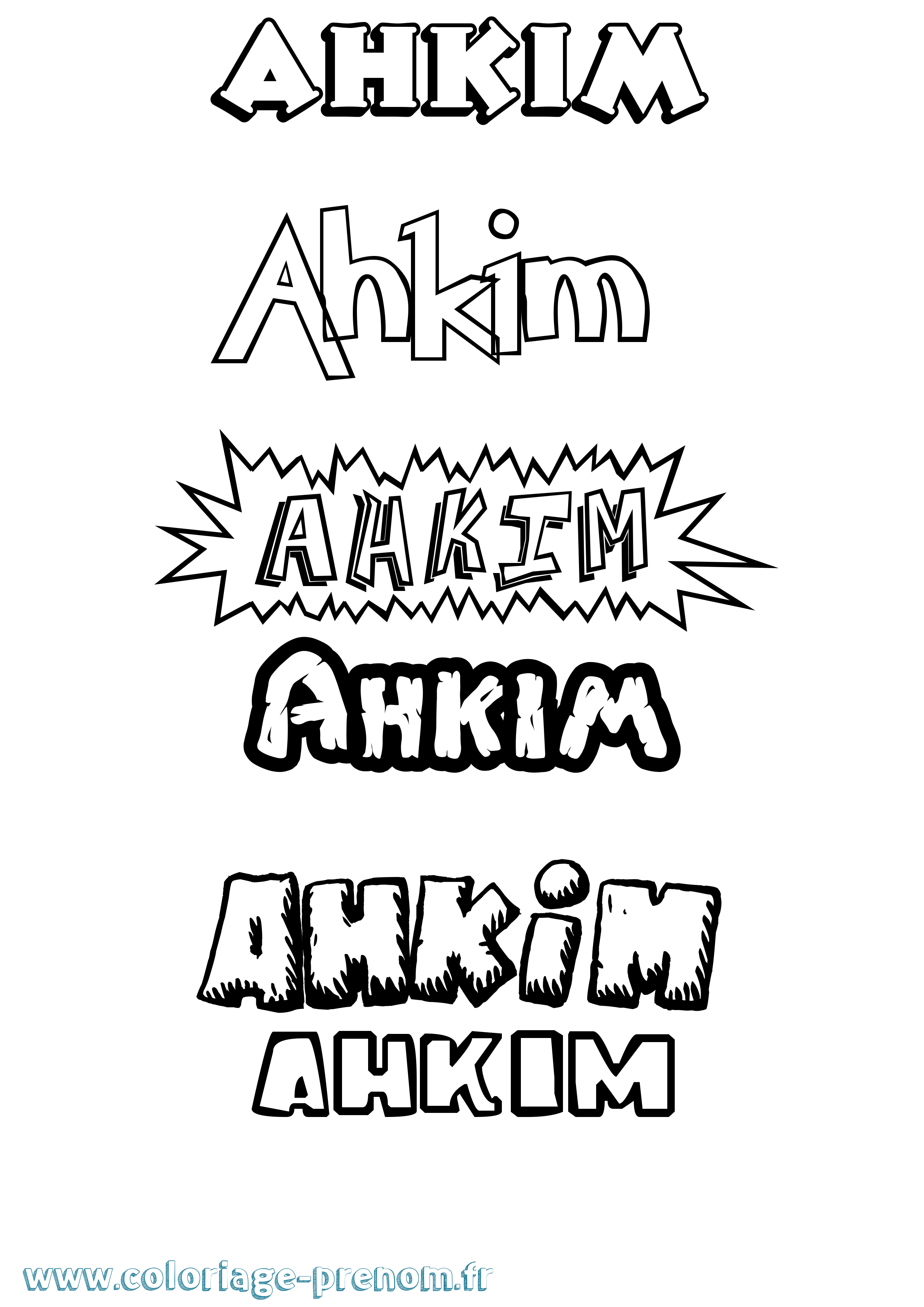 Coloriage Ahkim Dessin Animé Coloriage prénom Ahkim Dessin Animé