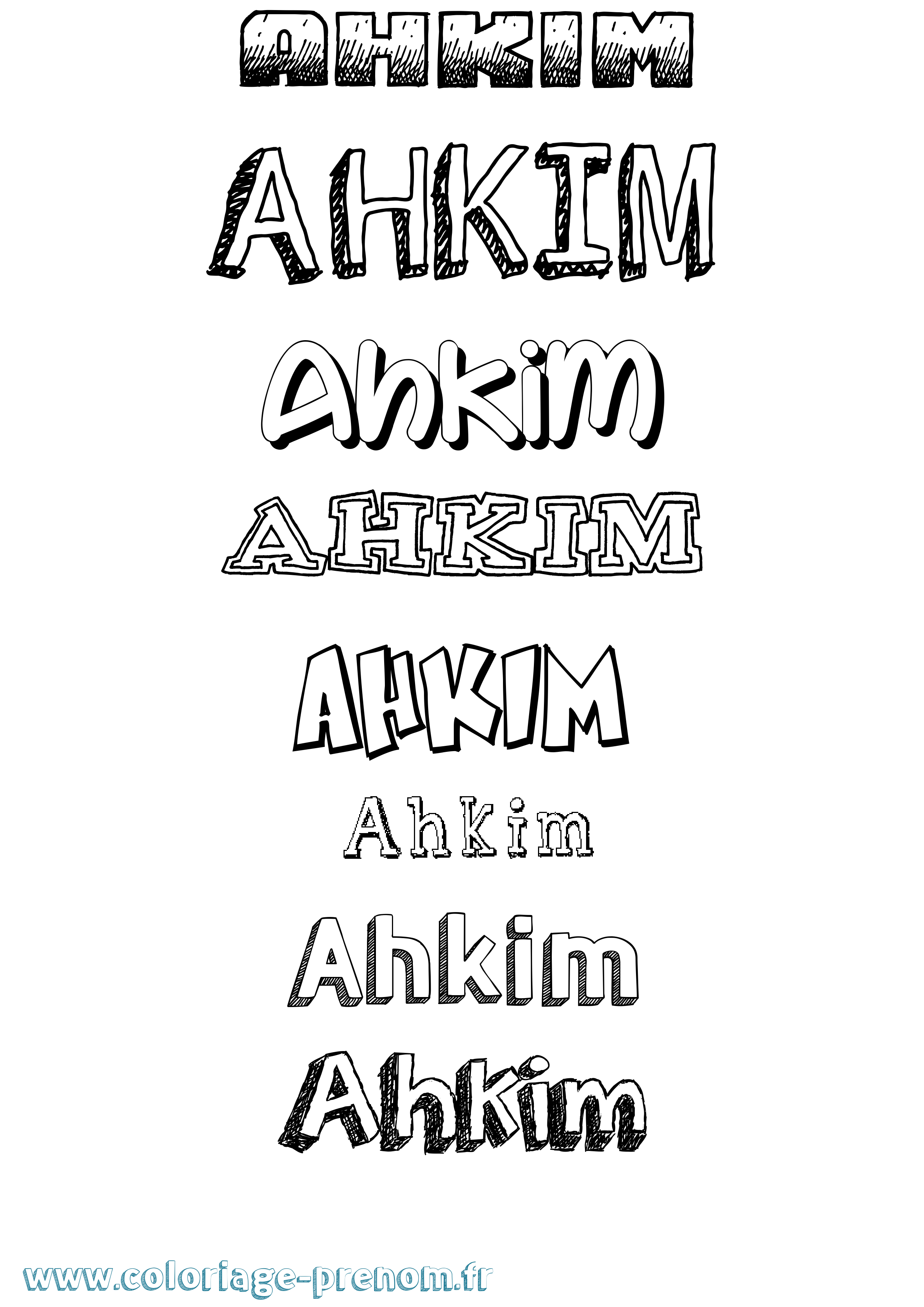 Coloriage Ahkim Dessiné Coloriage prénom Ahkim Dessiné