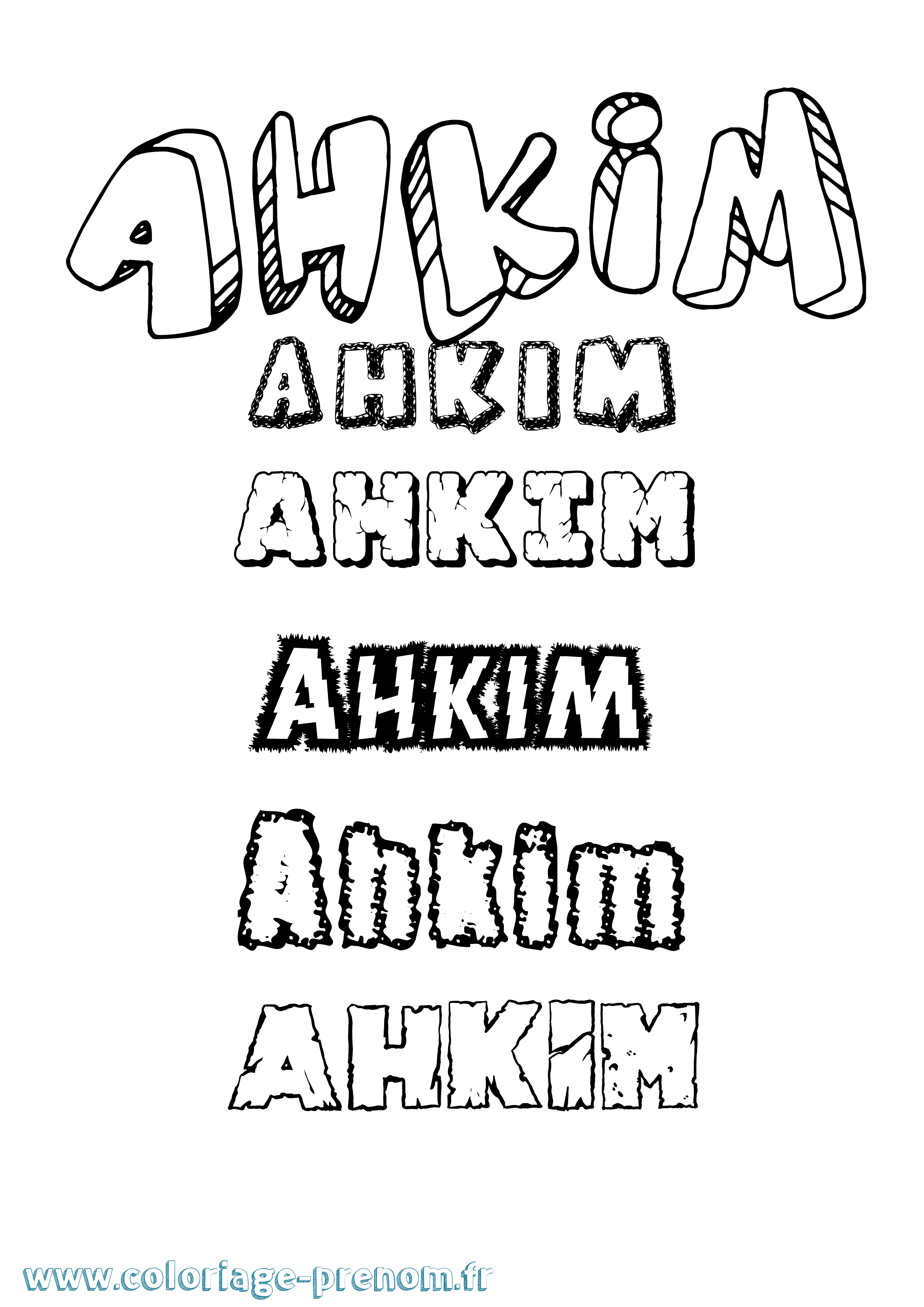 Coloriage Ahkim Destructuré Coloriage prénom Ahkim Destructuré