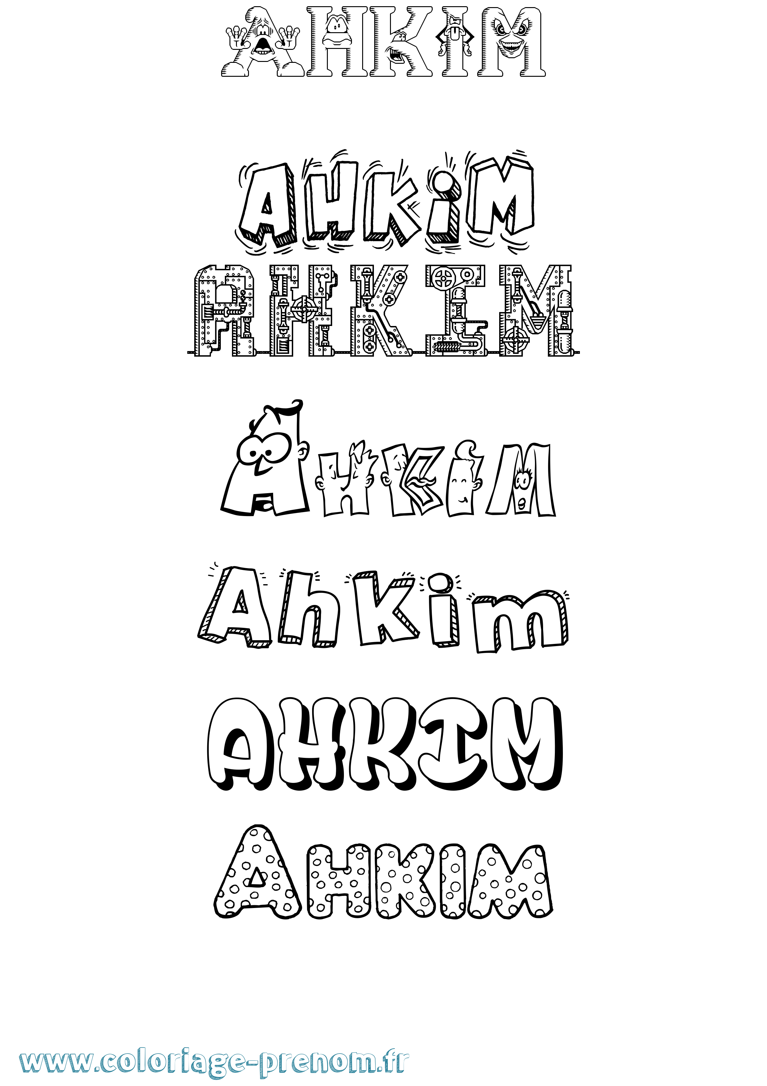 Coloriage Ahkim Fun Coloriage prénom Ahkim Fun